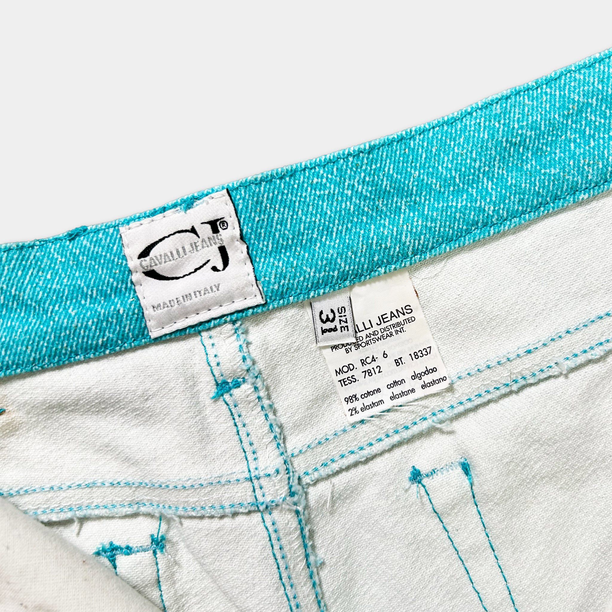 Roberto Cavalli Cavalli Glitter Teal Jeans Size 32" / US 10 / IT 46 - 4 Thumbnail