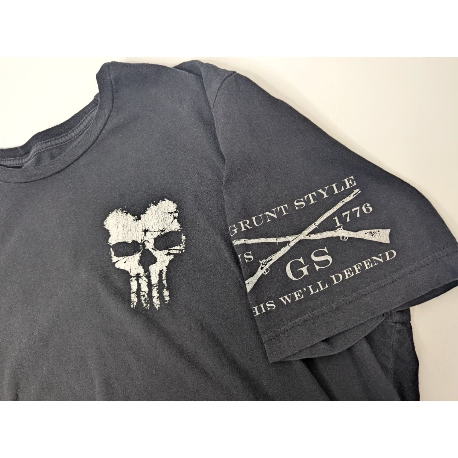 Vintage Grunt Style Ride it Like You Stole It Graphic T-Shirt Skull Punisher 3XL Black Cotton Blend Polyester Blend Crew Neck Short Sleeve Mens Big & Tall Size US XXL / EU 58 / 5 - 4 Thumbnail