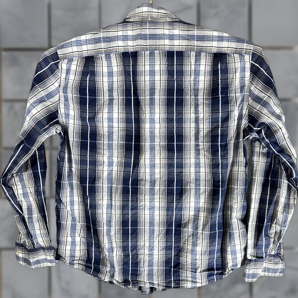 J.Crew J. Crew Button-Up Shirt Mens XL White Blue Plaid Long Sleeve 100% Cotton Preppy Regular Fit Casual Business Men Size US XL / EU 56 / 4 - 1 Thumbnail