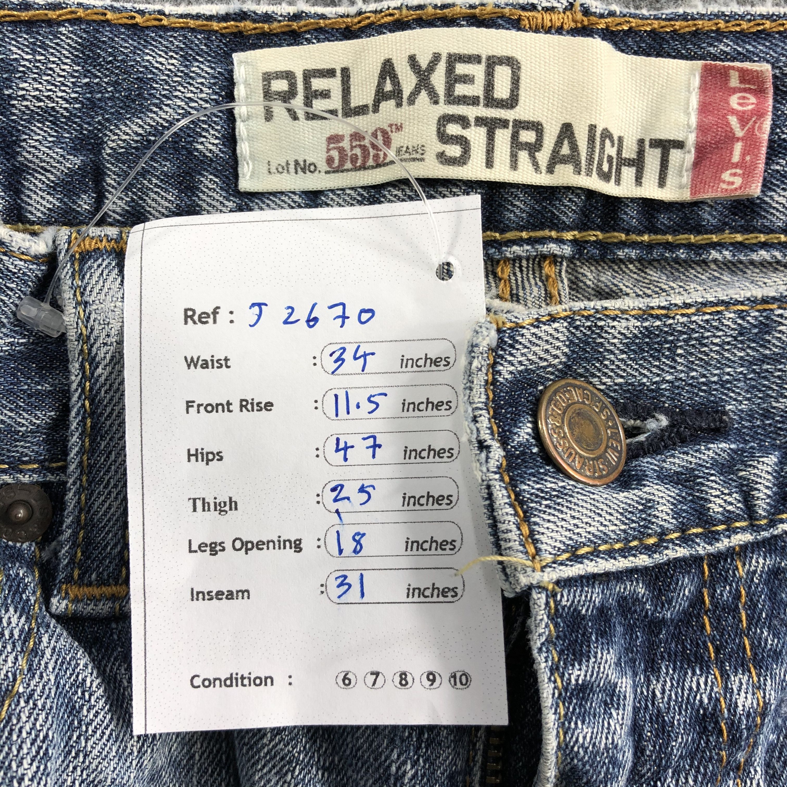 Levi's Vintage Blue Wash Levis 559 Jeans-J2670 Size US 34 / EU 50 - 14 Thumbnail