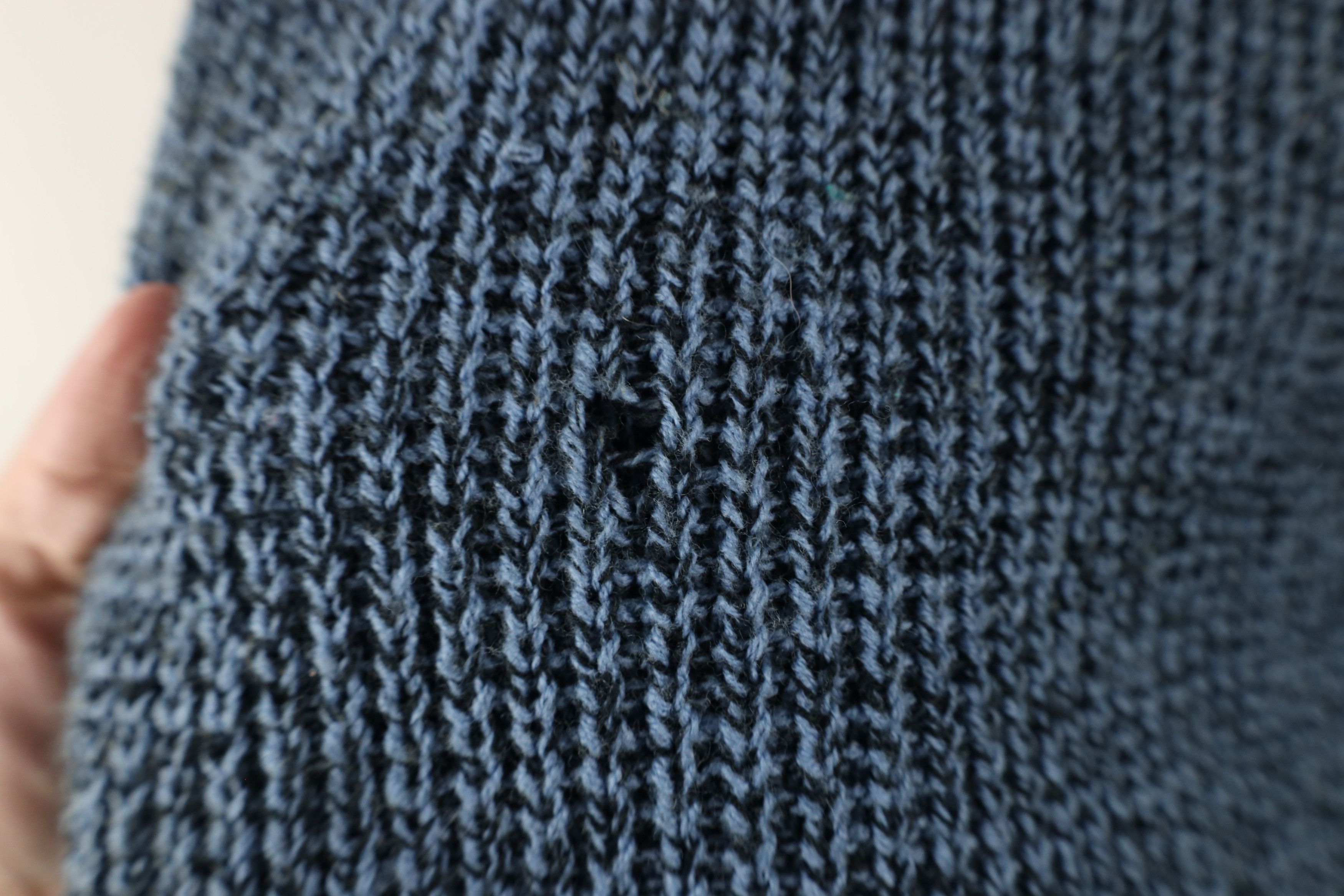 Vintage Vintage 90s Streetwear Blank Chunky Ribbed Knit Sweater Blue Size US XL / EU 56 / 4 - 6 Thumbnail