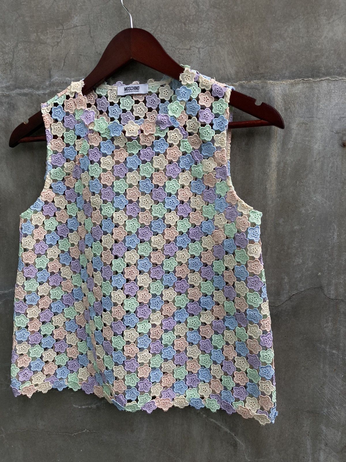 Moschino Floral Eyelet Sleeveless Top Size S / US 4 / IT 40 - 3 Thumbnail