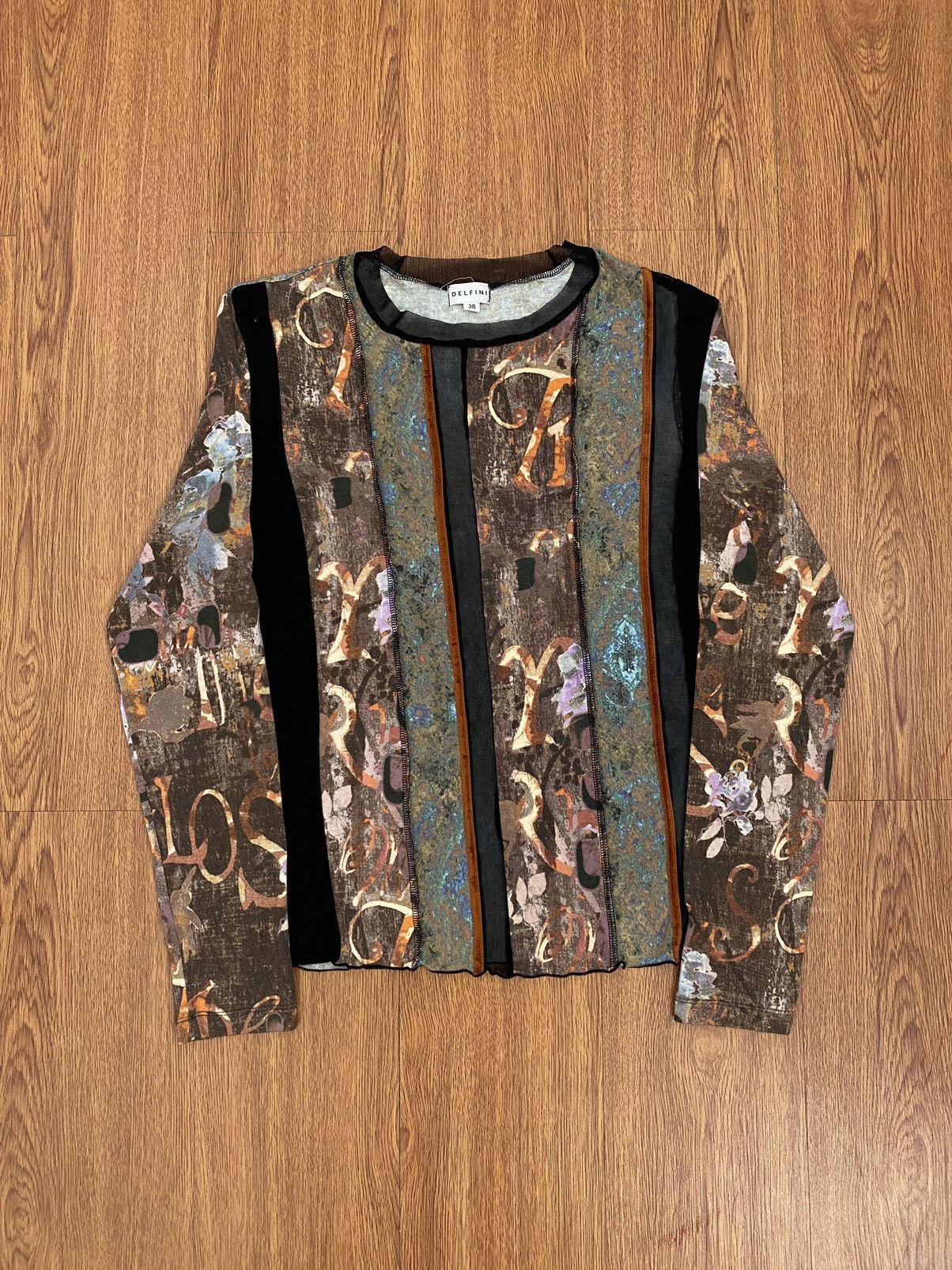 Designer × Jean Paul Gaultier × Vintage Delfini cut and sew mesh cotton LS Size M / US 6-8 / IT 42-44 - 2 Thumbnail