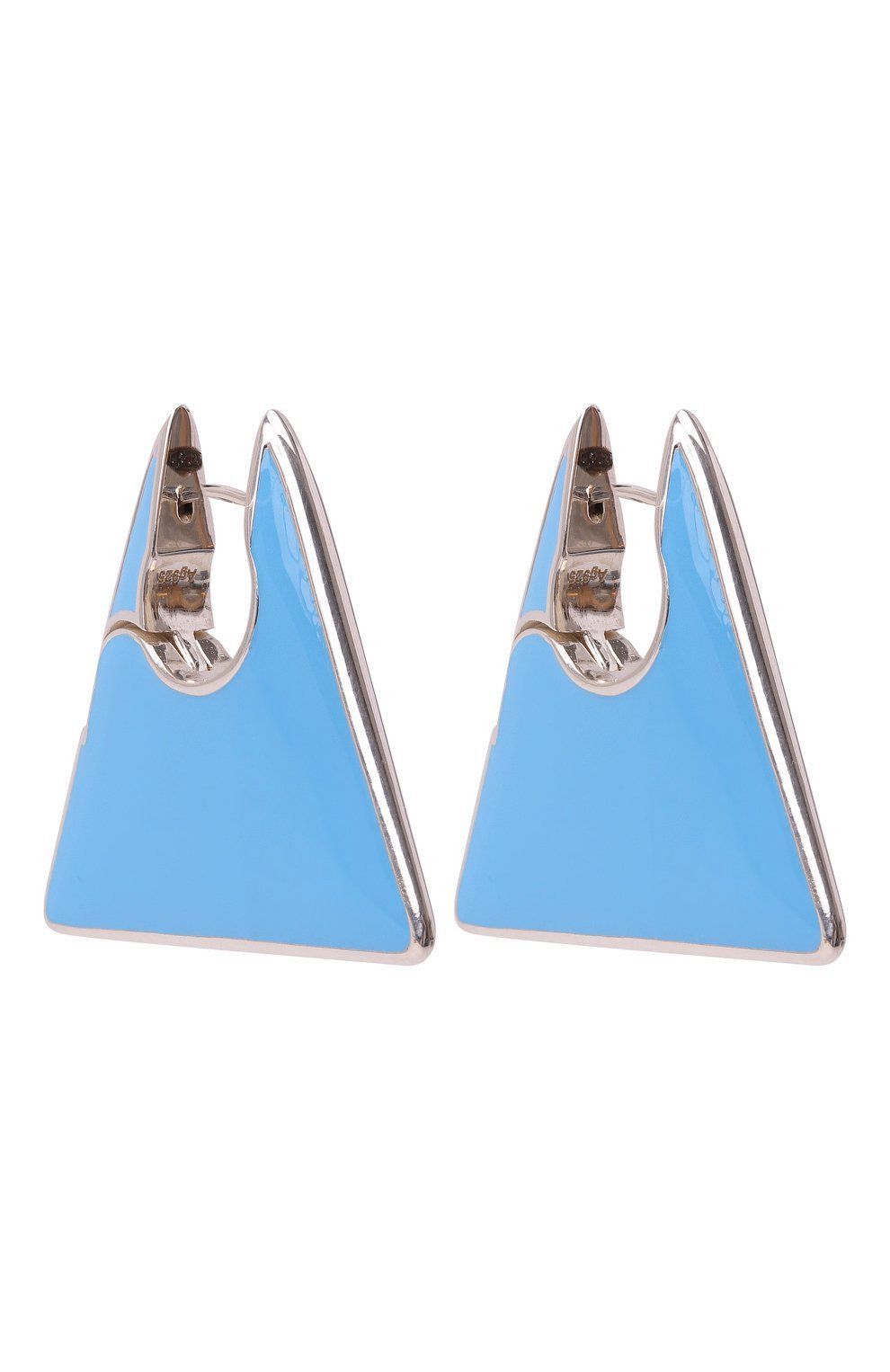 Bottega Veneta BOTTEGA VENETA blue Triangle enamel Sterling silver earrings Size ONE SIZE - 1 Thumbnail