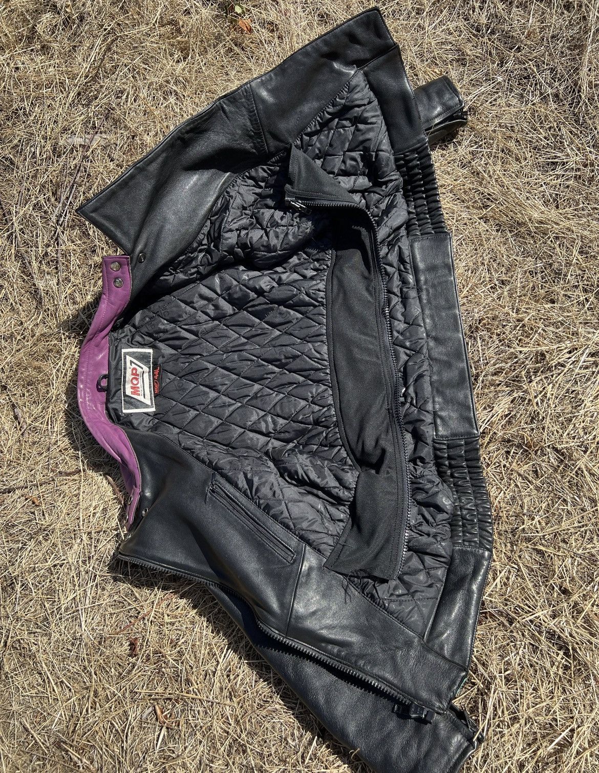 Other Vintage MQP Leather Motorcycle Jacket | 80s/90s Size L / US 10 / IT 46 - 7 Thumbnail