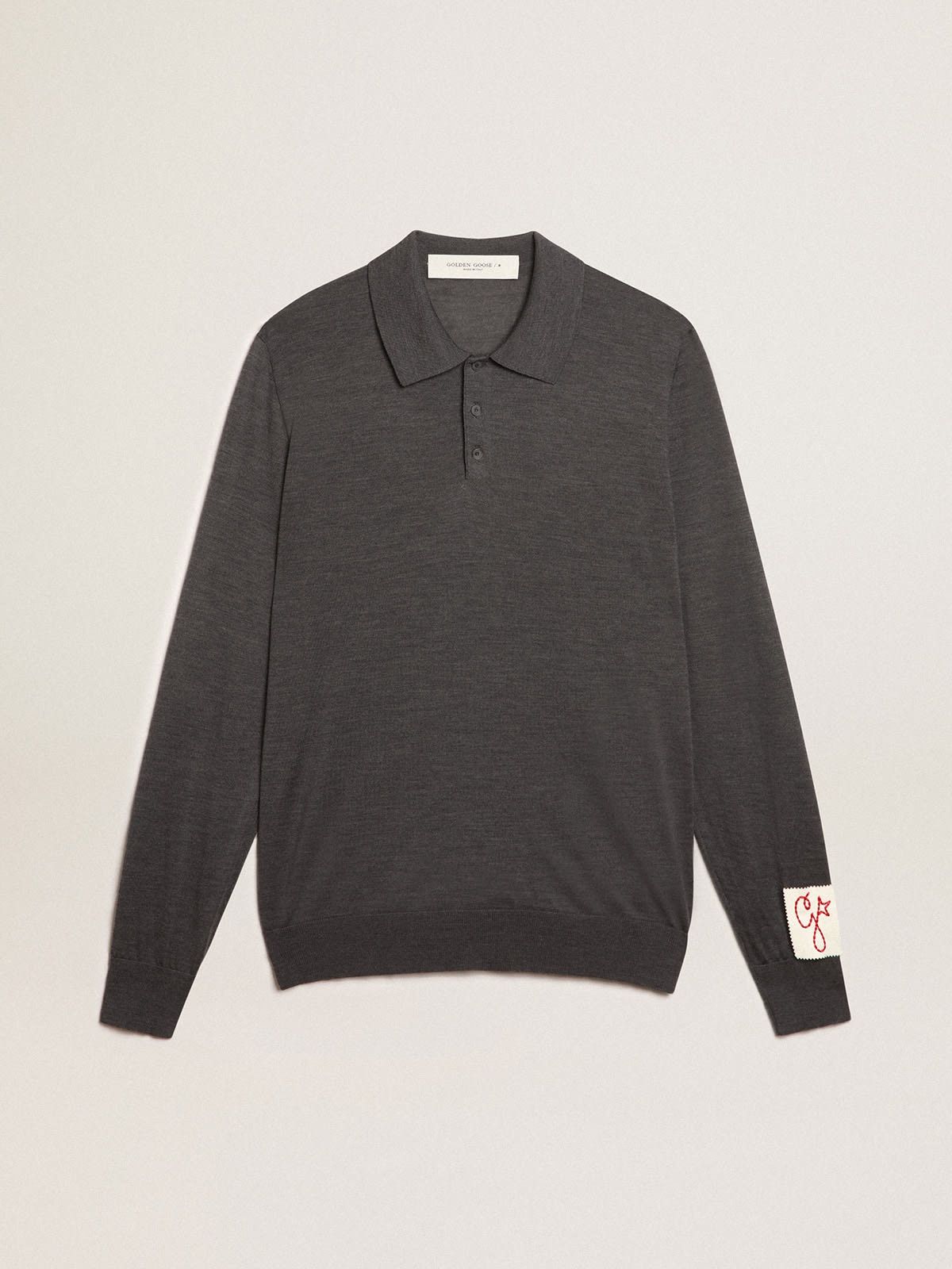 Golden Goose o1s22i1n1224 Polo Wool Shirt in Grey Size US S / EU 44-46 / 1 - 1 Thumbnail
