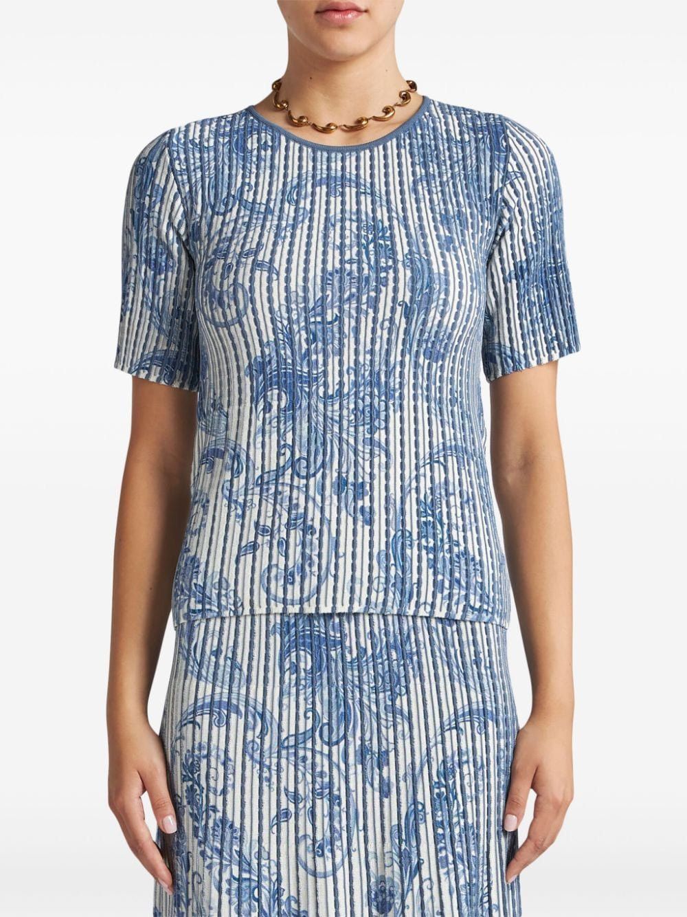 Etro Etro Paisley-Print Knitted Top Maglieria Knitwear Tricots Size M / US 6-8 / IT 42-44 - 3 Thumbnail