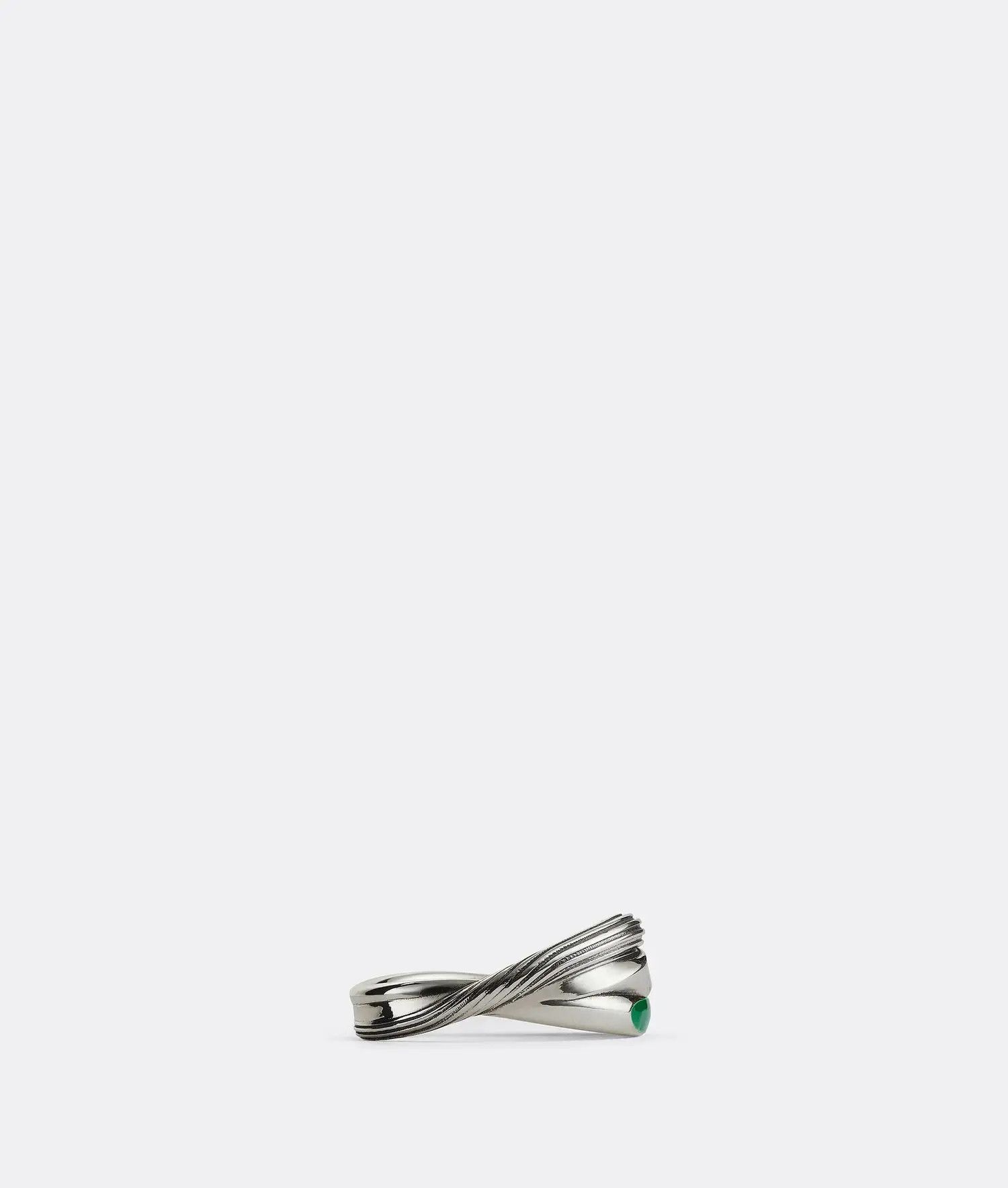 Bottega Veneta o1n1vont0425 Size: 17 / Trio Ring in Silver/Green Size ONE SIZE - 5 Thumbnail
