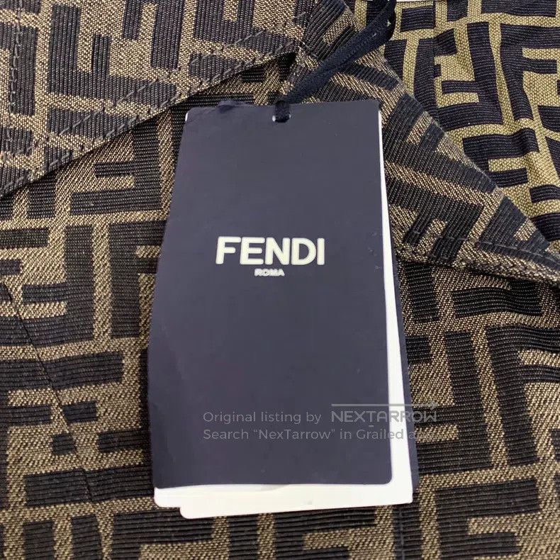 Fendi Fendi Dark Brown Logo Full-Print Lapel Belted Long Sleeve Size 4XL / US 24-26 - 7 Thumbnail