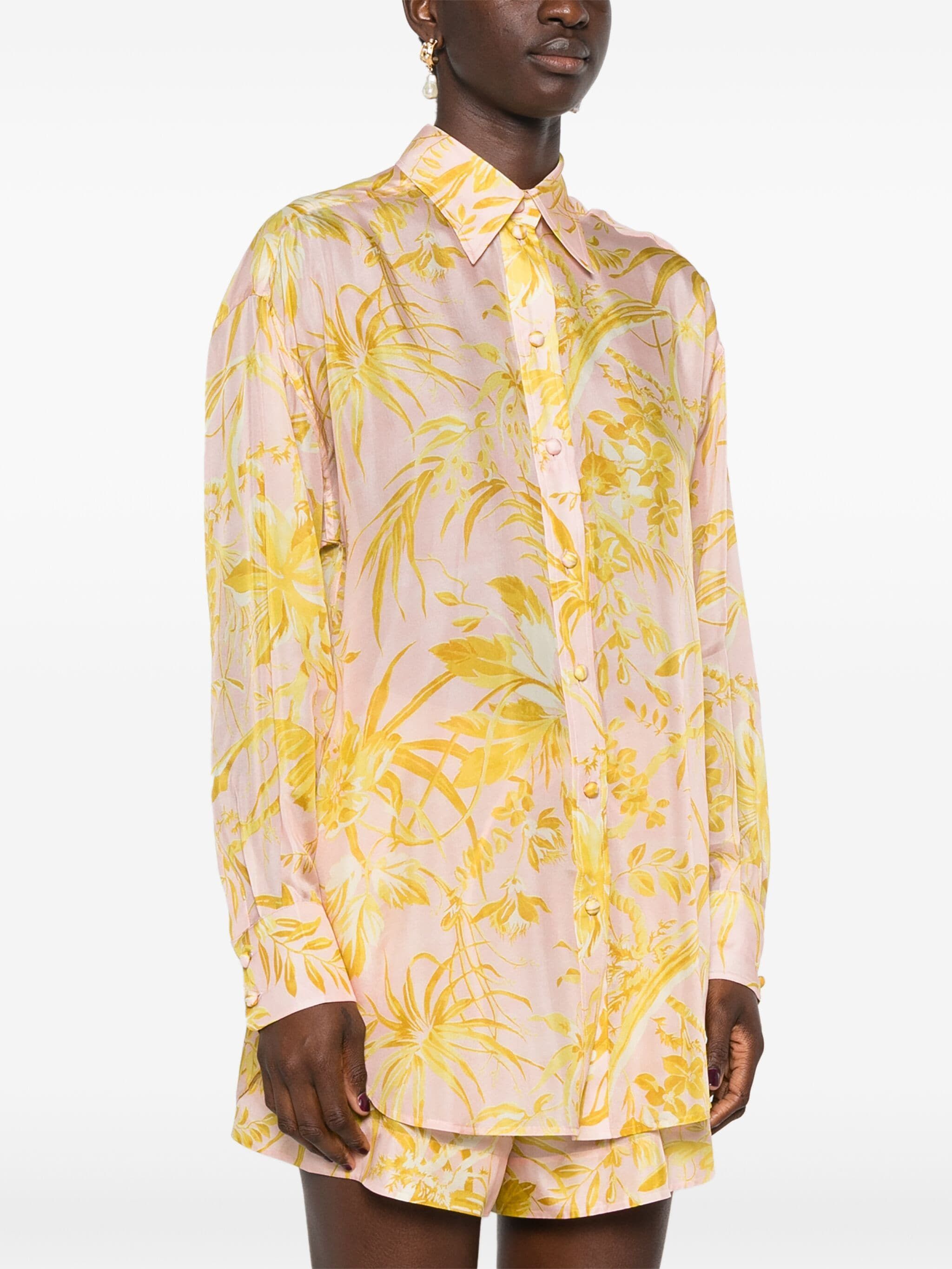 Zimmermann o1s22i1n1024 Silk Floral Print Shirt in Multicolor Size M / US 6-8 / IT 42-44 - 3 Thumbnail