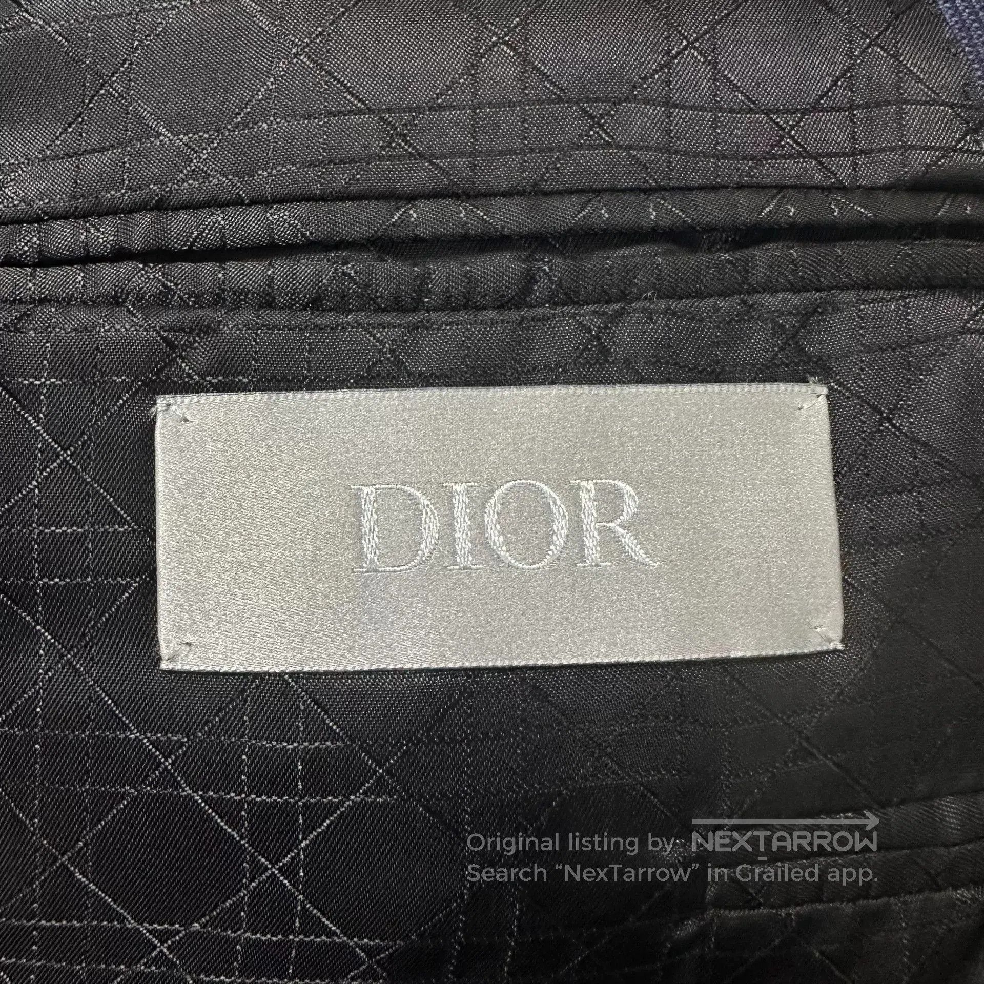 Dior Dior Navy Plaid Double-Breasted Peak Lapel Suit. Size US M / EU 48-50 / 2 - 5 Thumbnail