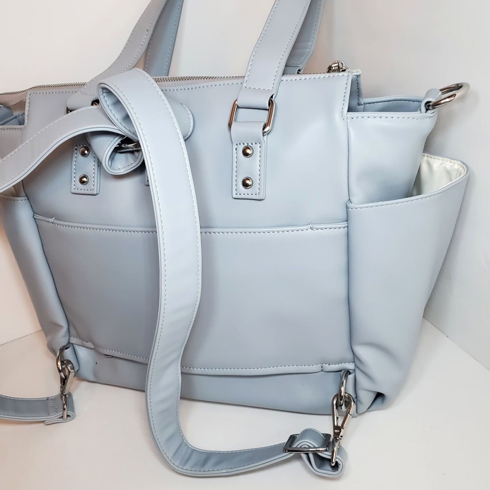 Vintage White Elm Gemini Convertible Backpack Travel Work Diaper Bag Rare Grey White Size ONE SIZE - 3 Thumbnail