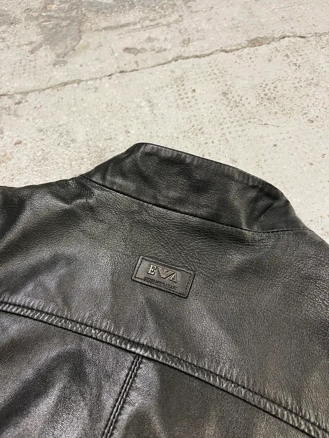 Emporio Armani SS2011 Emporio Armani Structured Black Leather Multi Zip Jacket Size US M / EU 48-50 / 2 - 8 Thumbnail
