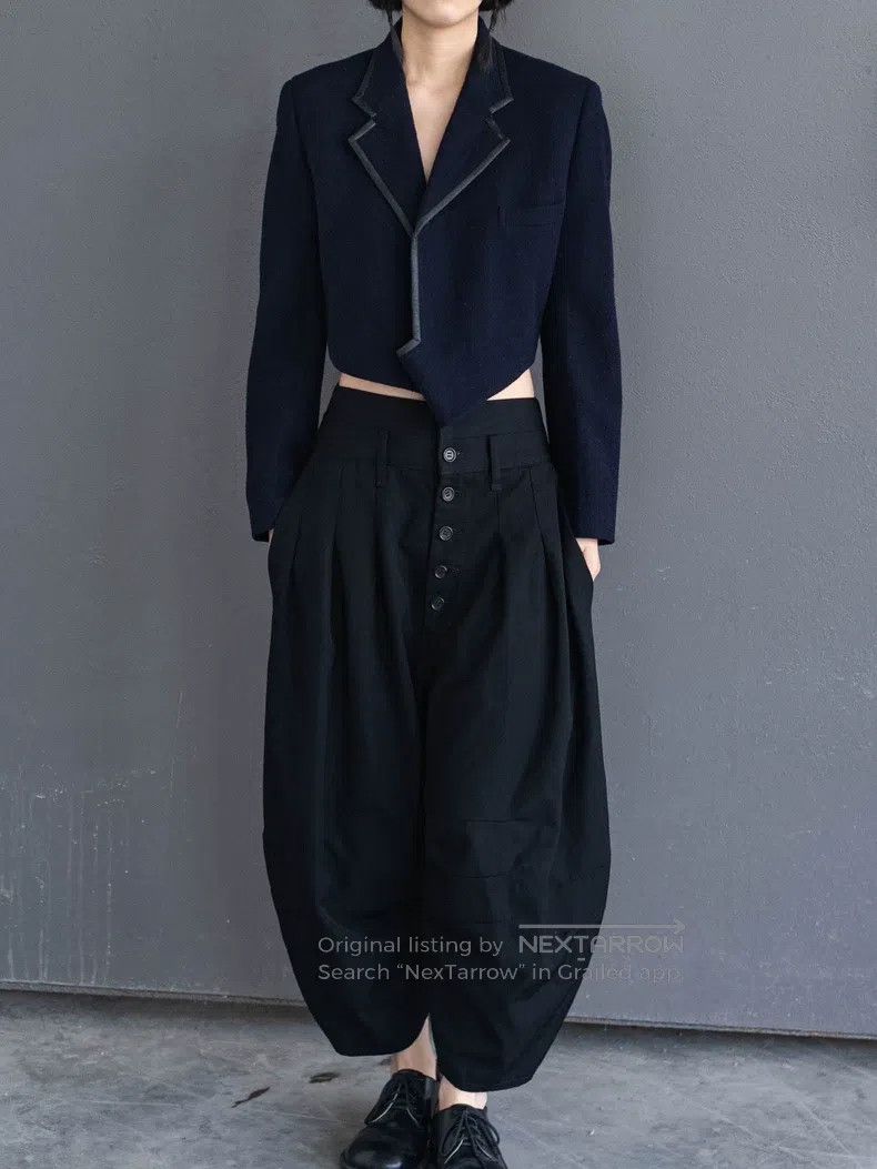 Comme des Garcons Comme Des Garcons Navy Blue Wool Coat Size S / US 4 / IT 40 - 4 Thumbnail