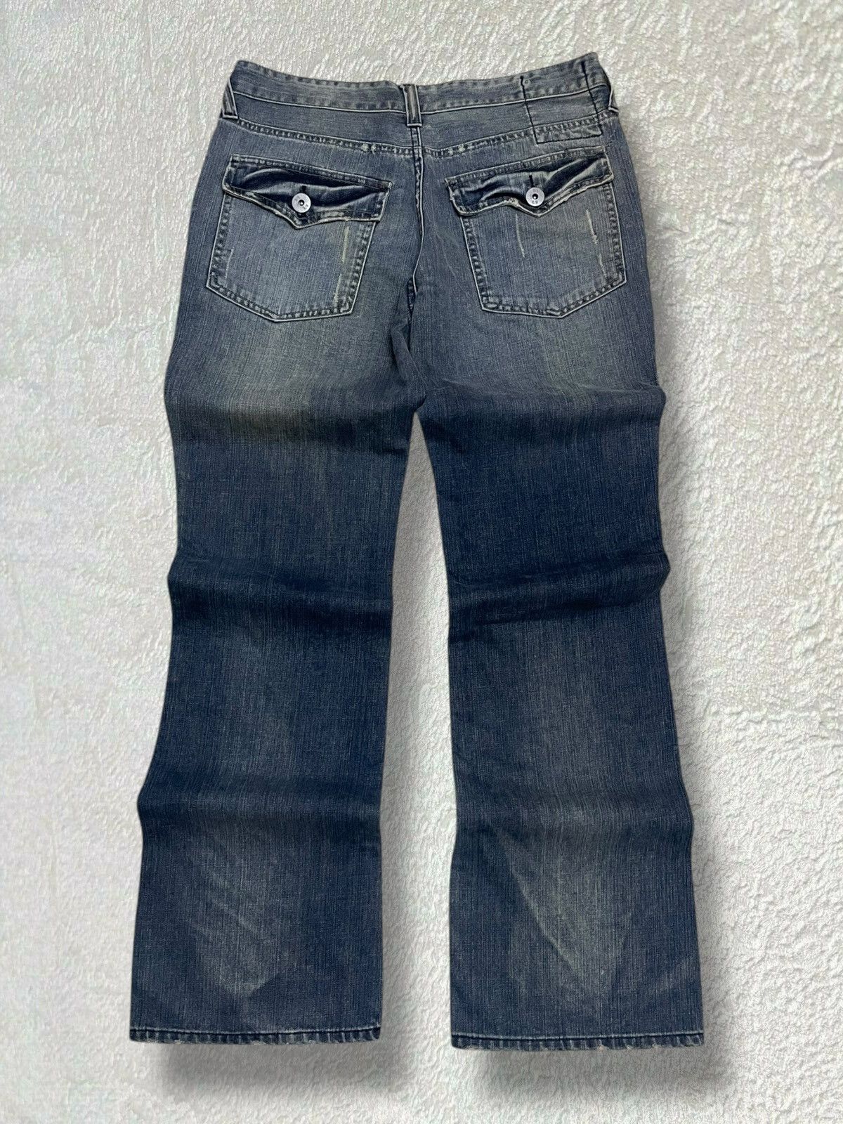 Tornado Mart Vintage Japan Designer Rush/Hour Distressed Flared Denim Size US 32 / EU 48 - 10 Thumbnail
