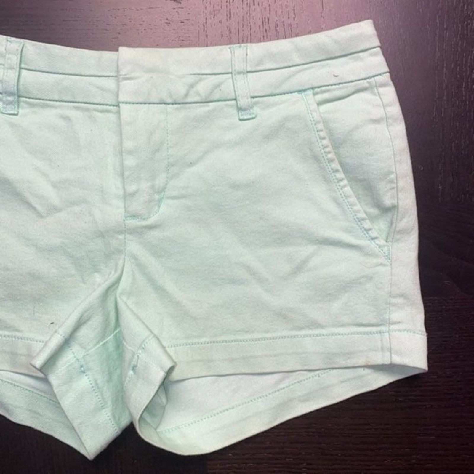 Other Francesca's Harper Seafoam Green Flat Front Chino Shorts 25 Size 25" / US 0 / IT 36 - 3 Thumbnail