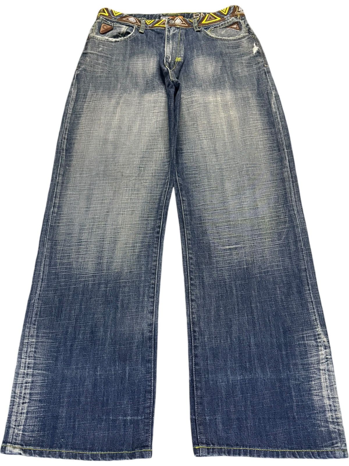 Akademiks × Japanese Brand Vintage Akademiks Diamond Embroidered Wide Leg Baggy Jeans Size US 34 / EU 50 - 1 Thumbnail