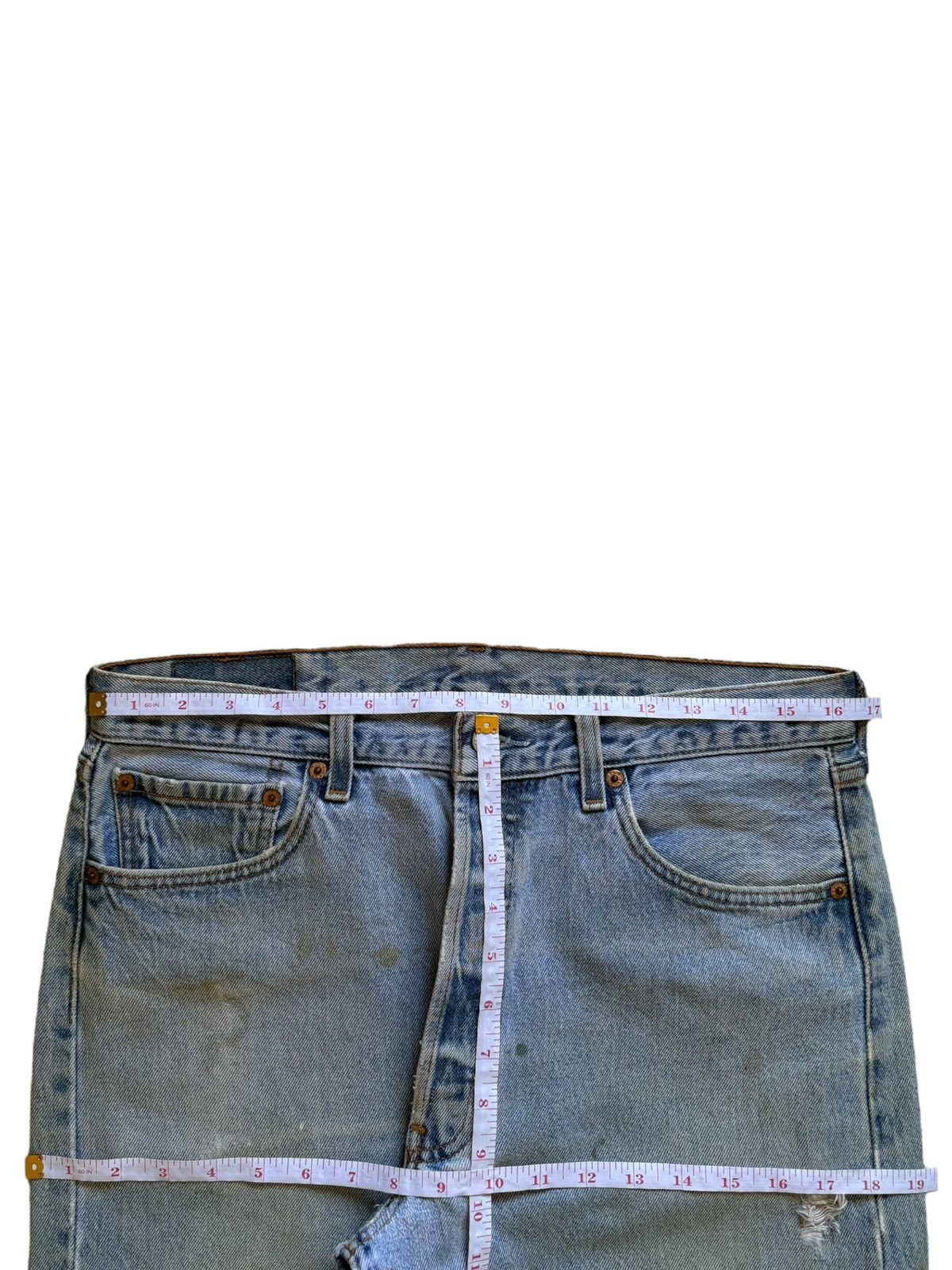 Levi's × Levi's Vintage Clothing Vintage 90s Levis 501xx Blue Mud Wash Distressed Loose Jeans Size US 33 - 12 Thumbnail