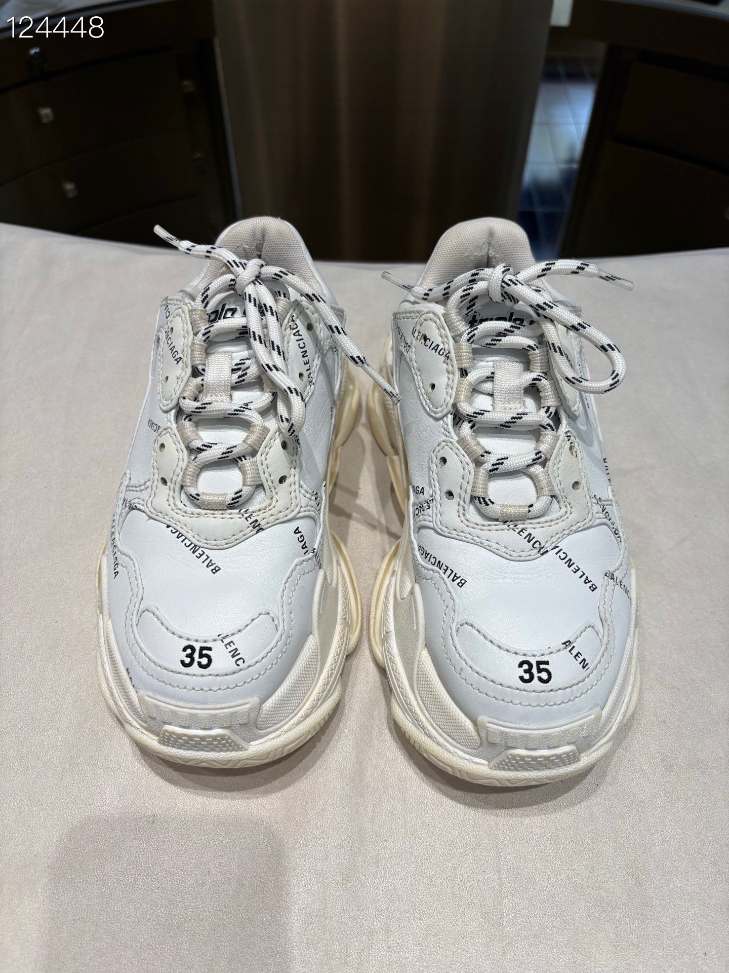 Balenciaga Balenciaga Triple S White Sneakers Size US 4 / IT 34 - 1 Thumbnail