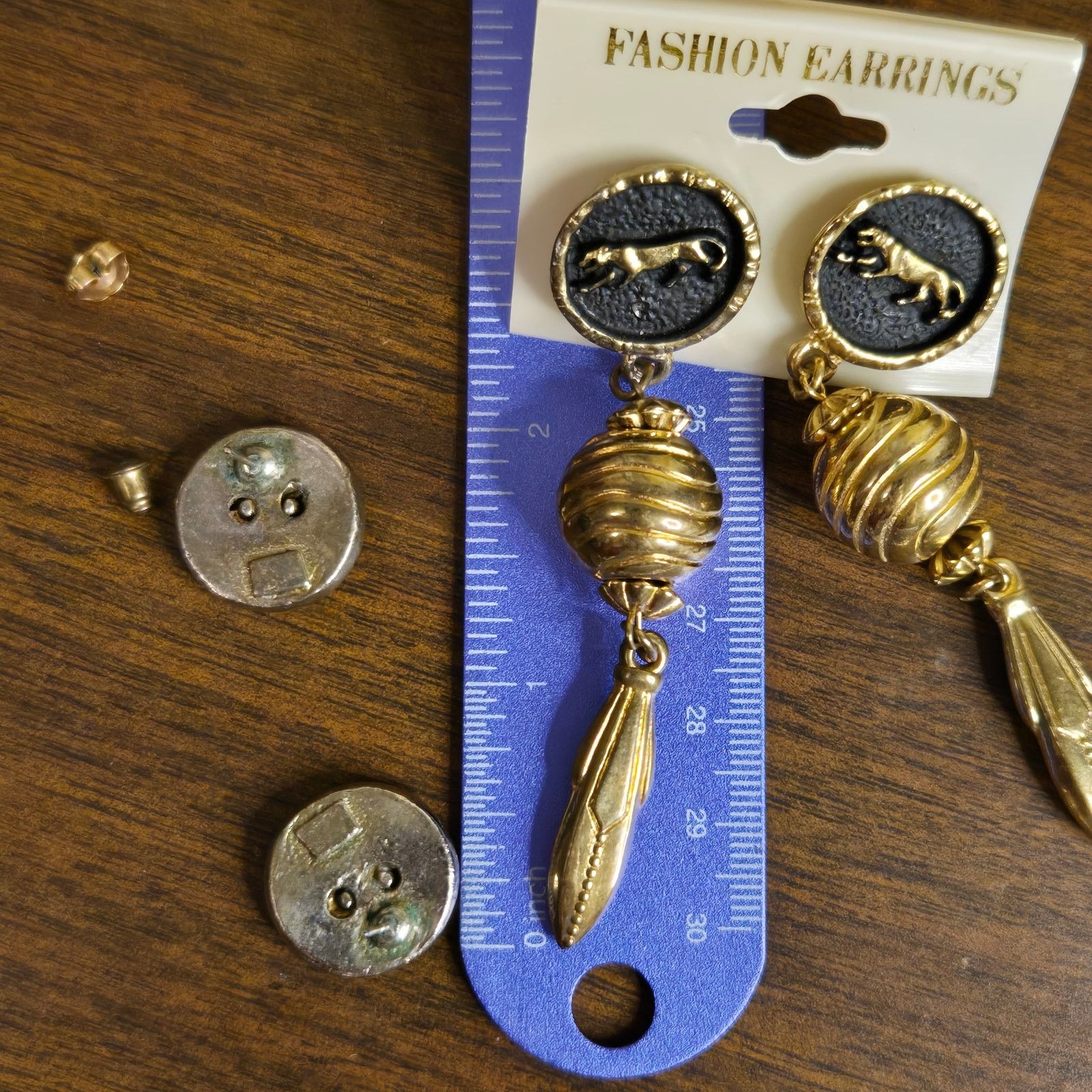Vintage Vtg 80s Gold Tone Panther Jaguar Statement Earrings Size ONE SIZE - 6 Thumbnail