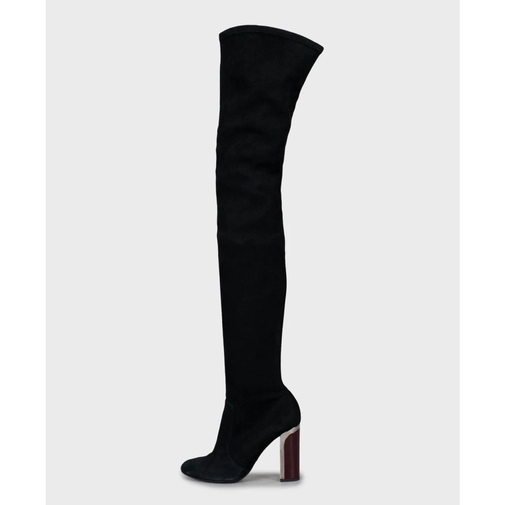 Christian Dior Black & White Suede Over-the-Knee Boots Sz.38