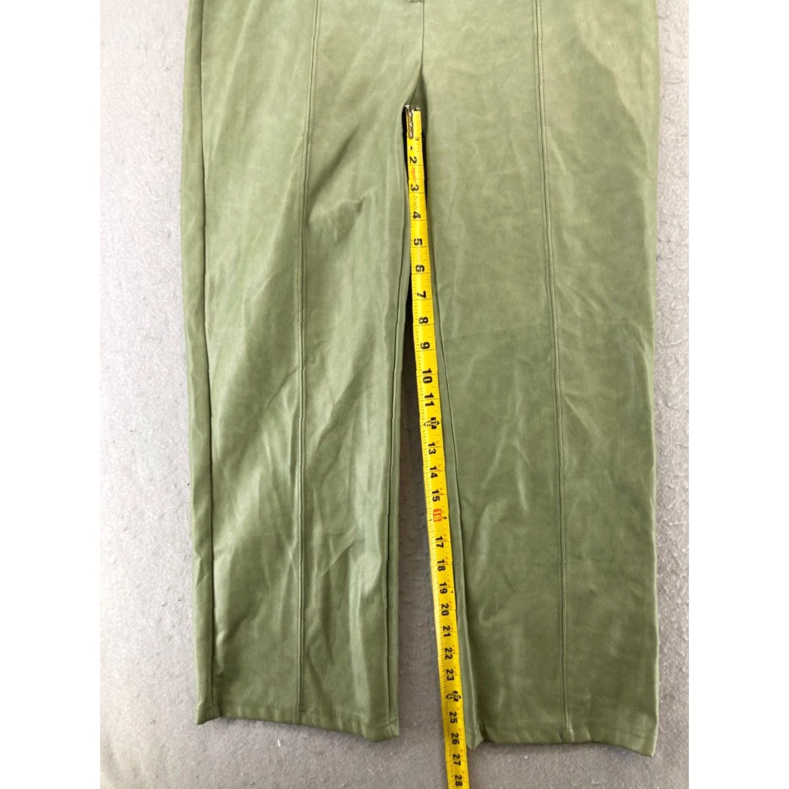 7 For All Mankind 7 For All Mankind Womens Pleather Pants Small Green Lined Size 28" / US 6 / IT 42 - 5 Thumbnail