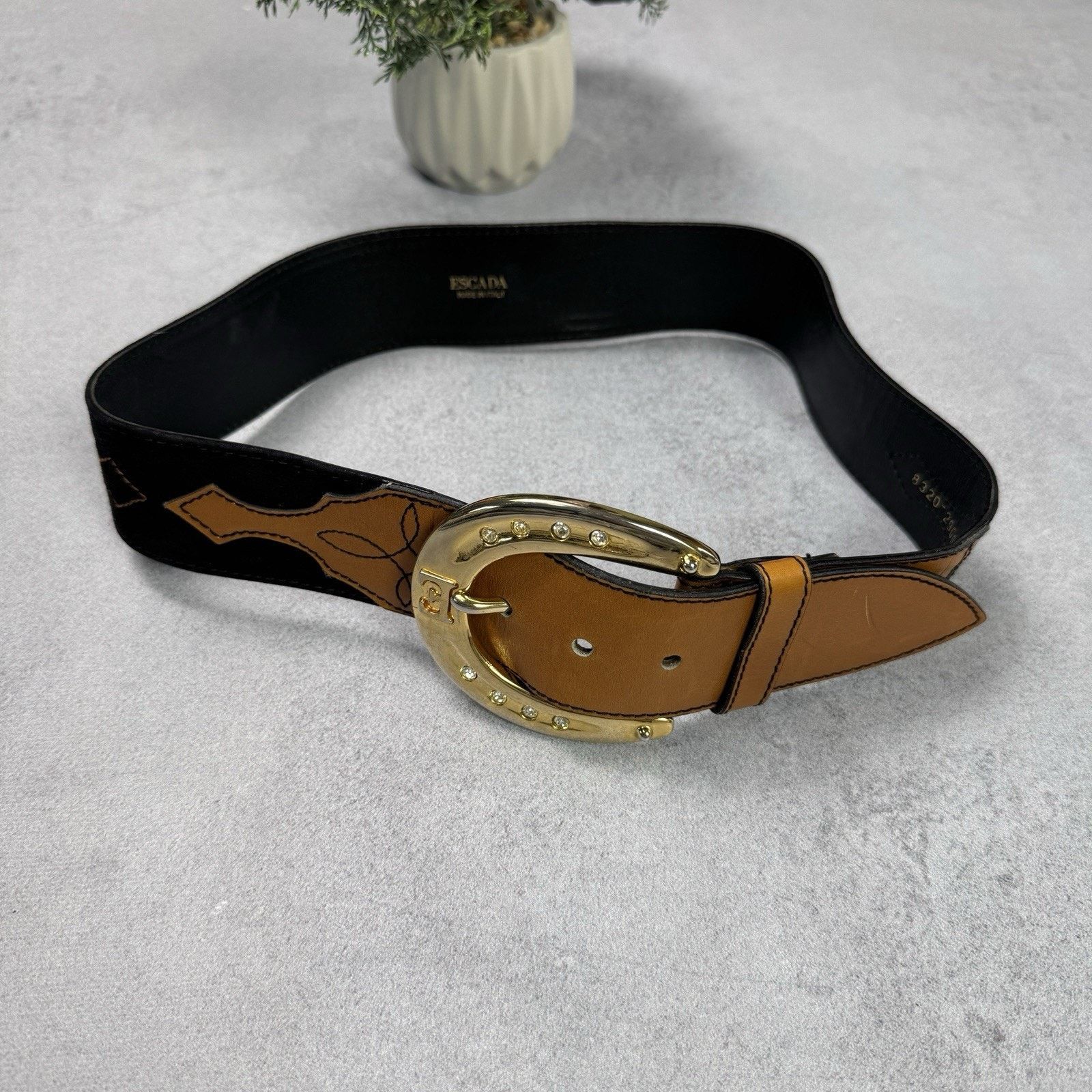 Escada Escada Women Leather Belt Avant Garde Size 38 Size ONE SIZE - 1 Thumbnail