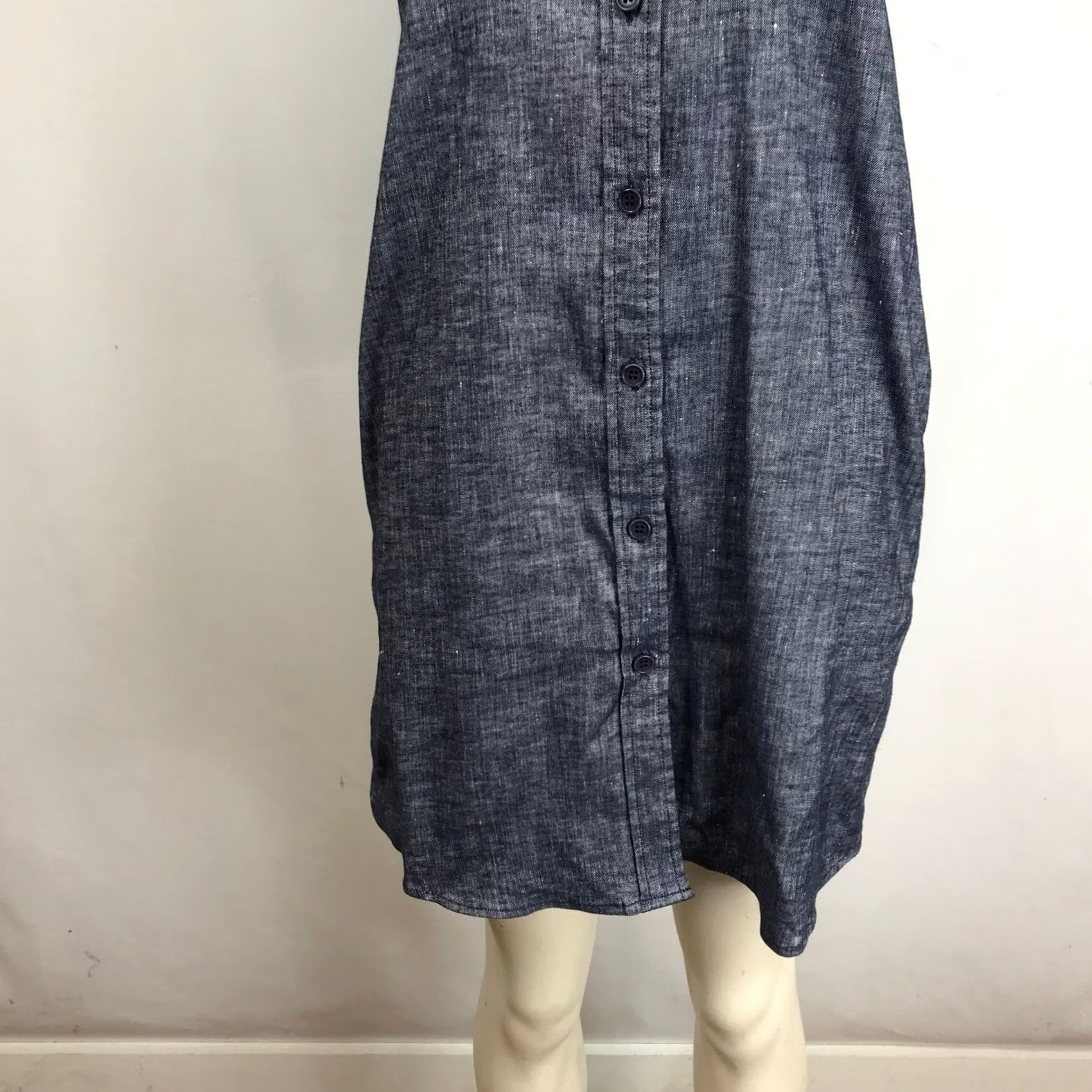 Theory Theory Chambray Shirt Dress Blue Button Front Roll Tab Sleeve Size 4 Women Size S / US 4 / IT 40 - 3 Thumbnail
