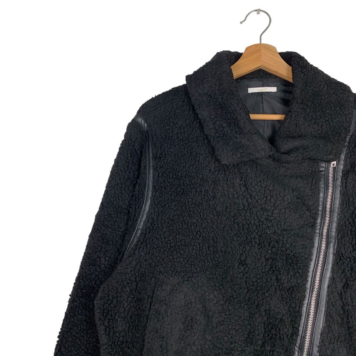 Japanese Brand TORTE Deep Pile Fleece Asymmetrical Jacket #0240-C11 Size US M / EU 48-50 / 2 - 4 Thumbnail