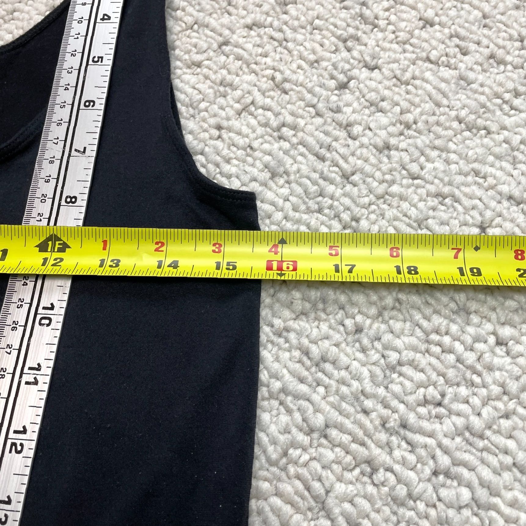Vintage SOHO Tank Top Girls 1X/2X Black Sleeveless Jersey Nylon Stretch Shirt Sleeveless Casual Solid Shirt Size XL / US 12-14 / IT 48-50 - 6 Thumbnail