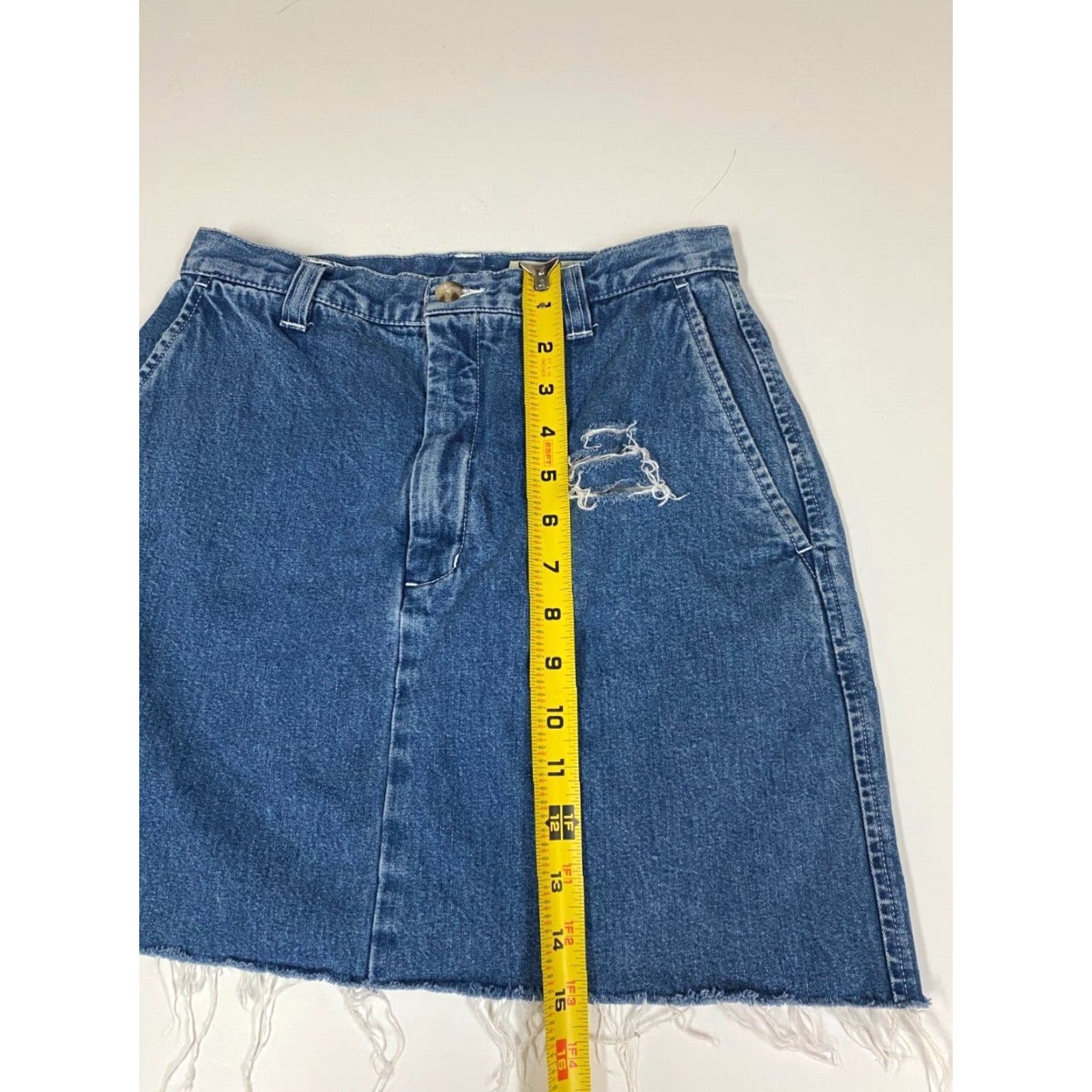 Eddie Bauer Eddie Bauer Skirt Women Knee Length A-Line Denim Blue Polyester Ruffle Lined Casual 2 Regular Size 2 Blue Vintage: No Size 26" / US 2 / IT 38 - 6 Thumbnail