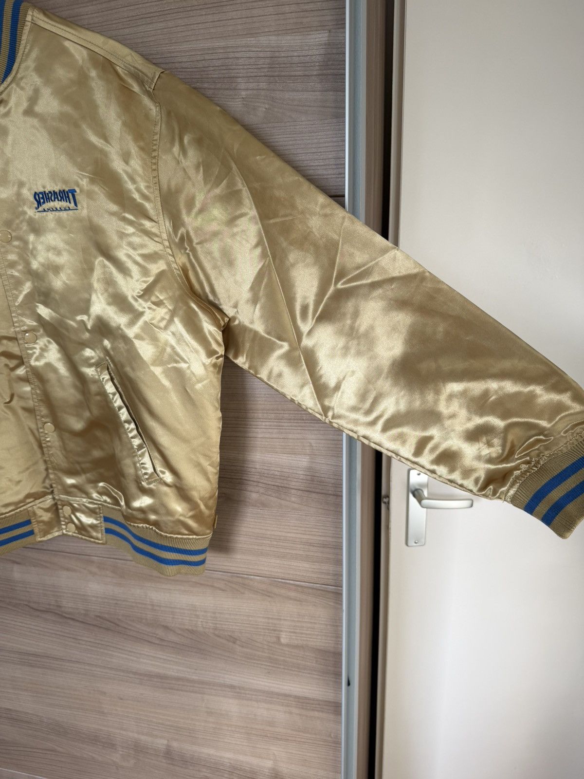 Supreme Supreme x Trasher Satin Bomber Jacket Gold Size US L / EU 52-54 / 3 - 4 Thumbnail