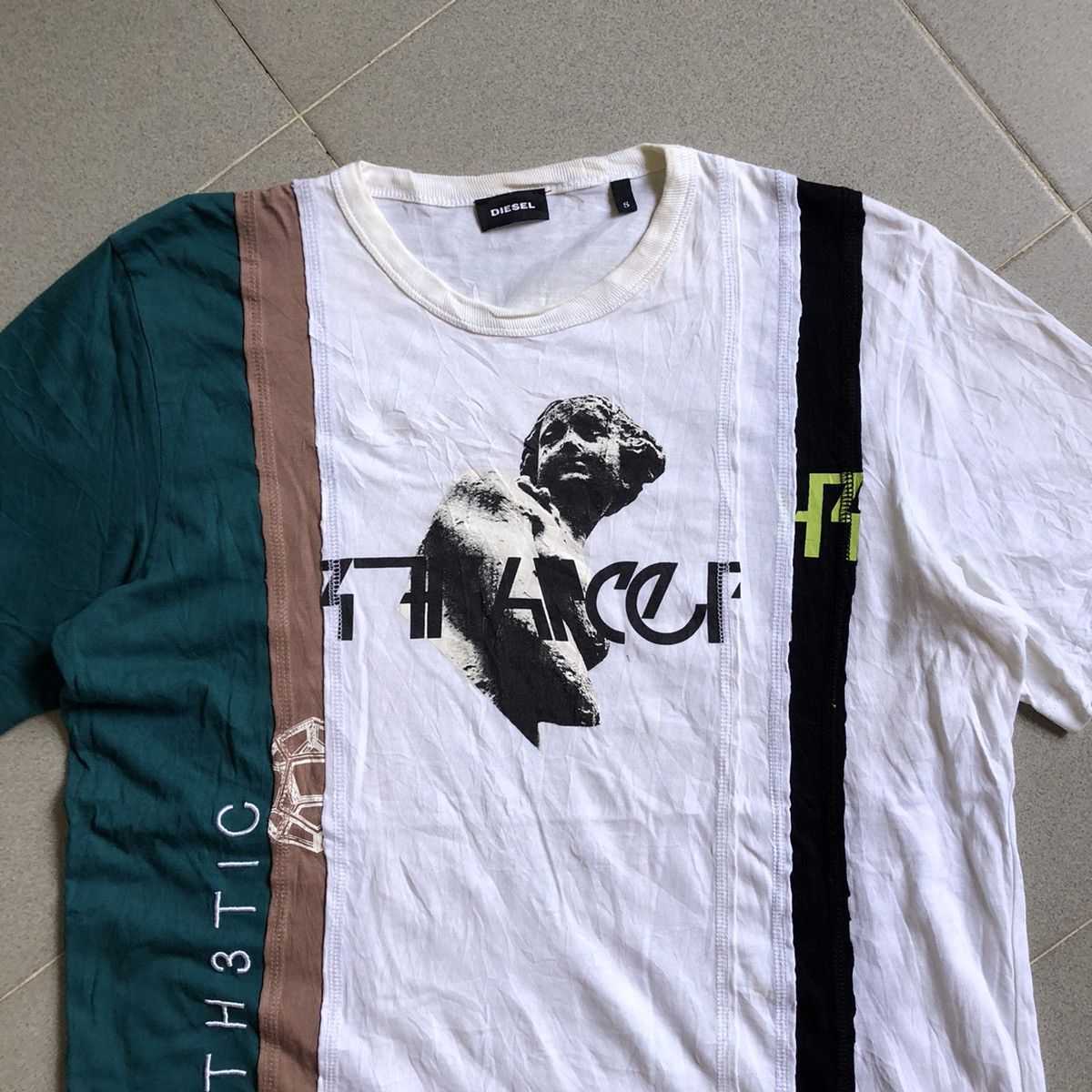 Diesel DIESEL Aesthetic Cut & Sew Rare Design T-Shirt Size US S / EU 44-46 / 1 - 3 Thumbnail