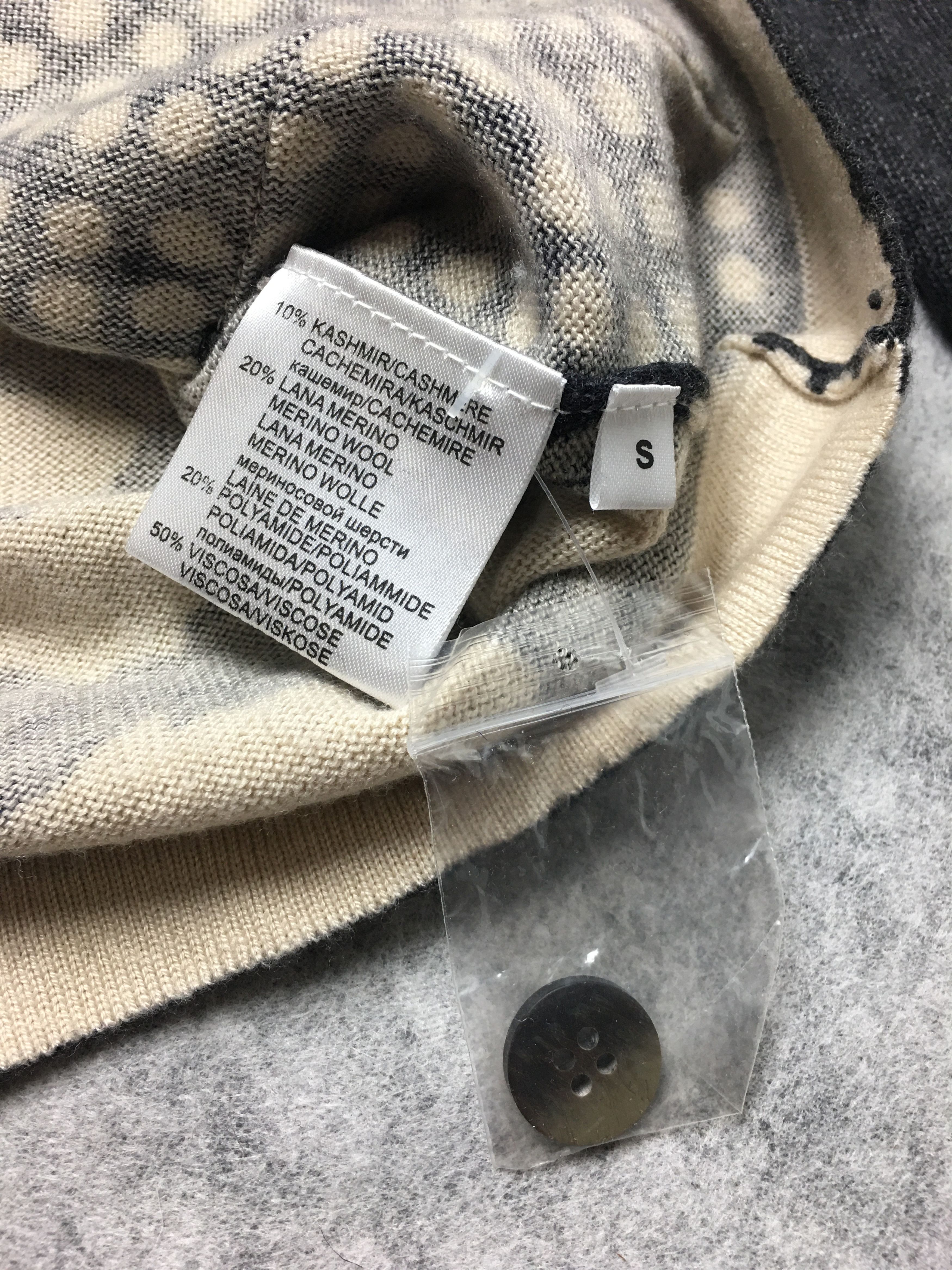 Other Jei's Cashmere Wool Cardigan Numbers Print Faux Leather Size S / US 4 / IT 40 - 11 Thumbnail