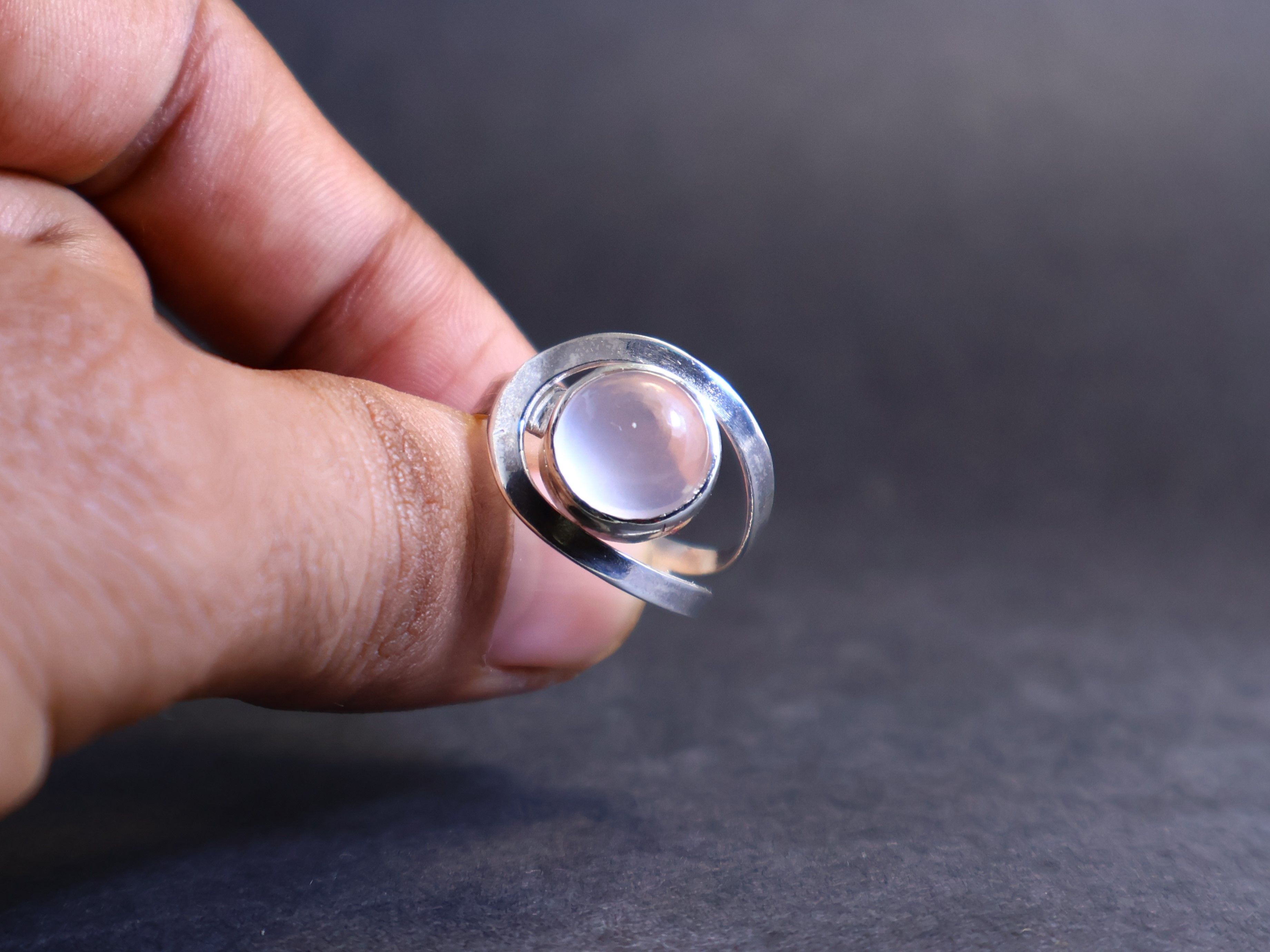 Handmade Rose Quartz Ring, 925 Sterling Silver, Handmade Women Ring, Size ONE SIZE - 7 Thumbnail
