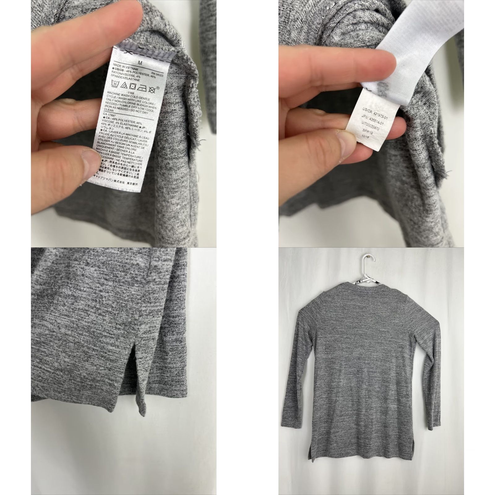 Banana Republic Banana Republic Womens M Henley Tie T-Shirt Gray Oversized Polyester Blend Shirts Mens Girls Womens Size M / US 6-8 / IT 42-44 - 8 Thumbnail