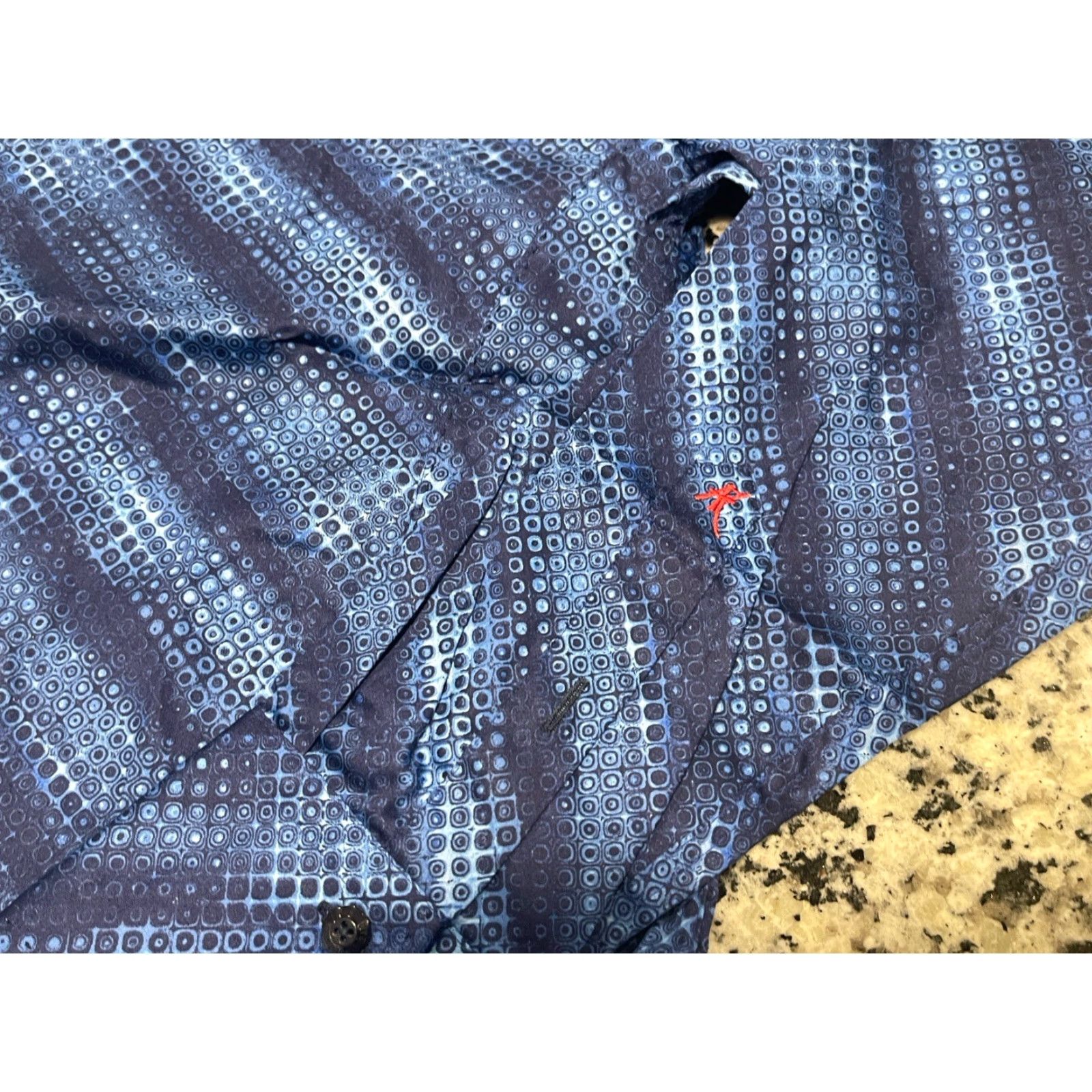 Vintage Absolute Rebellion Shirt Mens Medium Blue Geometric Slim Fit Long Sleeve Button-Up Shirt Size US M / EU 48-50 / 2 - 3 Thumbnail