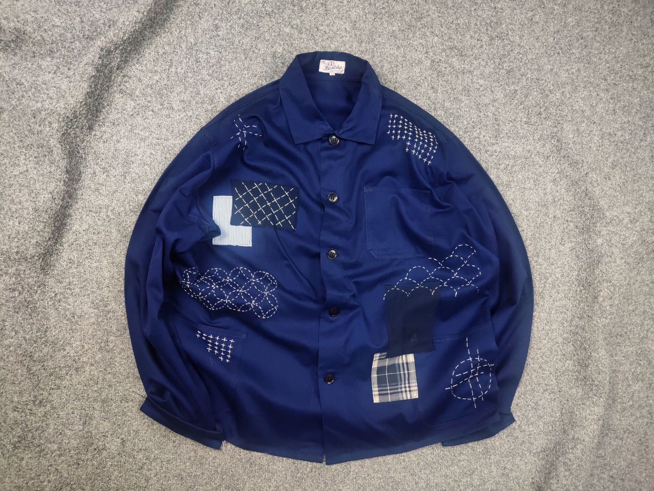 Japanese Brand Vintage 80's Friendship French Chore Sashiko Jacket Yohji Size US L / EU 52-54 / 3 - 1 Thumbnail