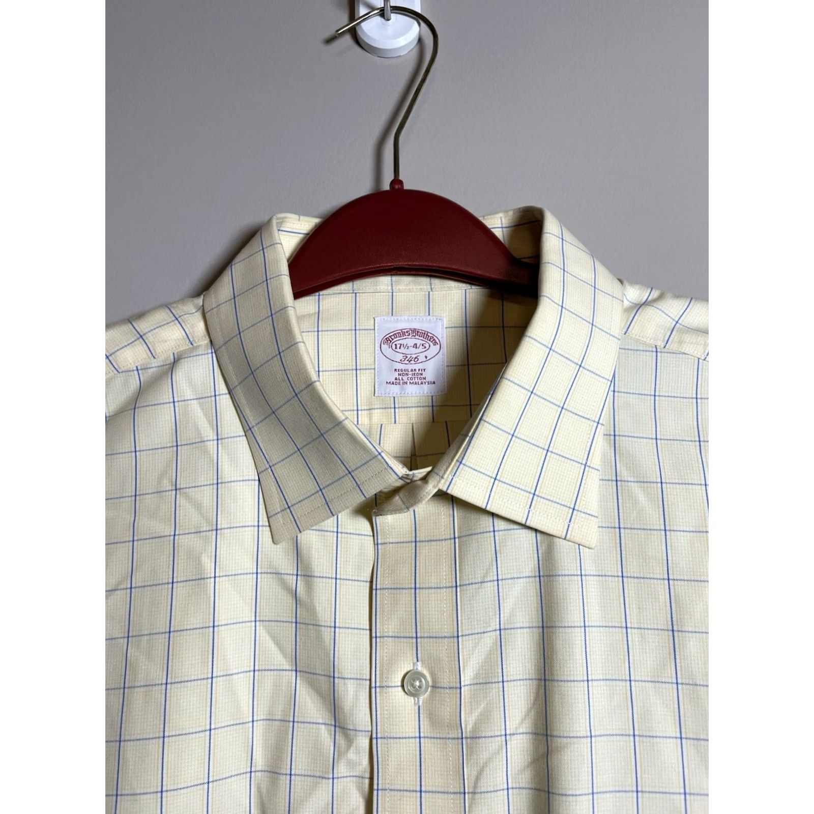 Brooks Brothers VINTAGE Brooks Brothers Yellow Plaid Long Sleeve Button Down Shirt Sz 17.5-4/5 Mens Size US XXL / EU 58 / 5 - 3 Thumbnail