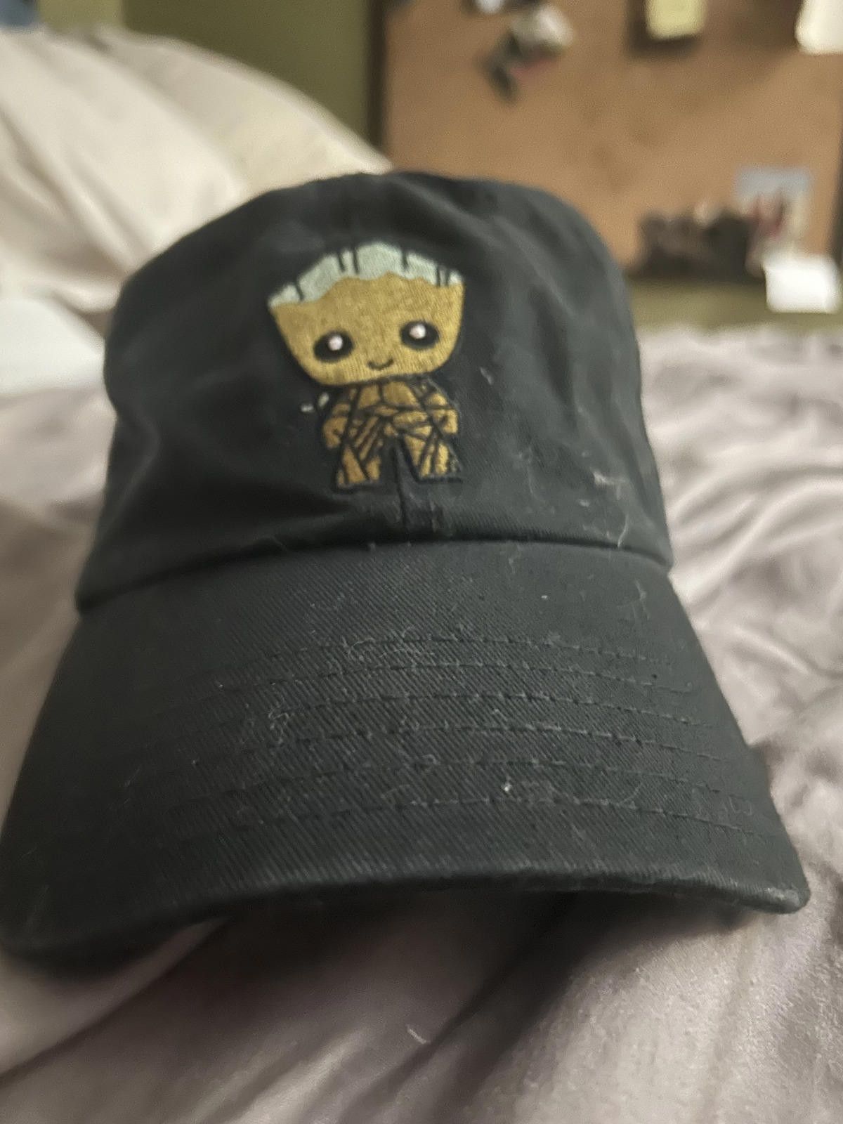 Unknown London Adorable Baby Groot Black Baseball Cap Size ONE SIZE - 2 Thumbnail