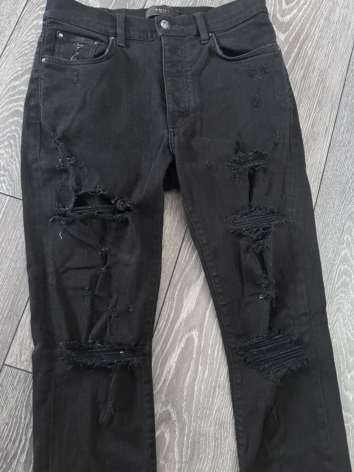 Amiri amiri distressed skinny jeans black Size US 32 / EU 48 - 2 Thumbnail