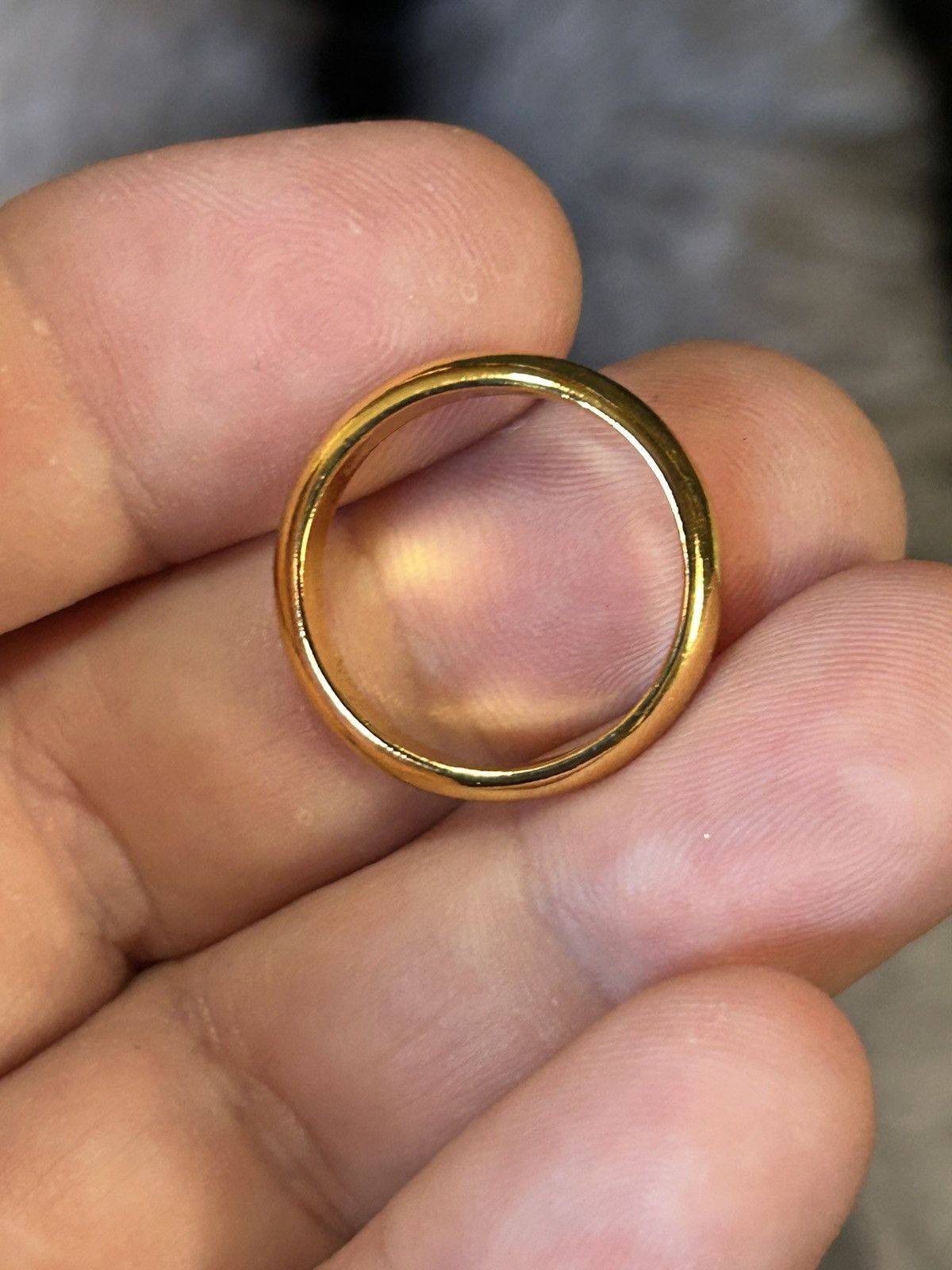 Jewelry Shiny 18kt gold plated 4mm stainless steel comfort ring 6 Size ONE SIZE - 5 Thumbnail