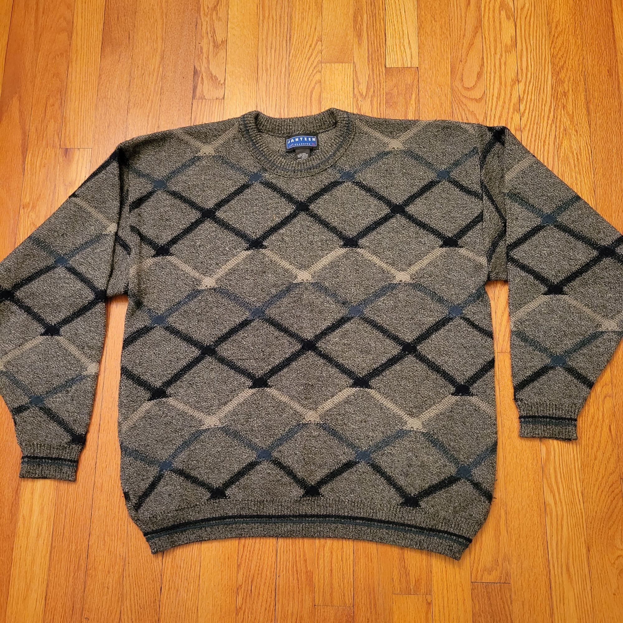 Jantzen Jantzen Classics XL Argyle Sweater Grey Diamond Pattern Gran Size US XL / EU 56 / 4 - 1 Thumbnail