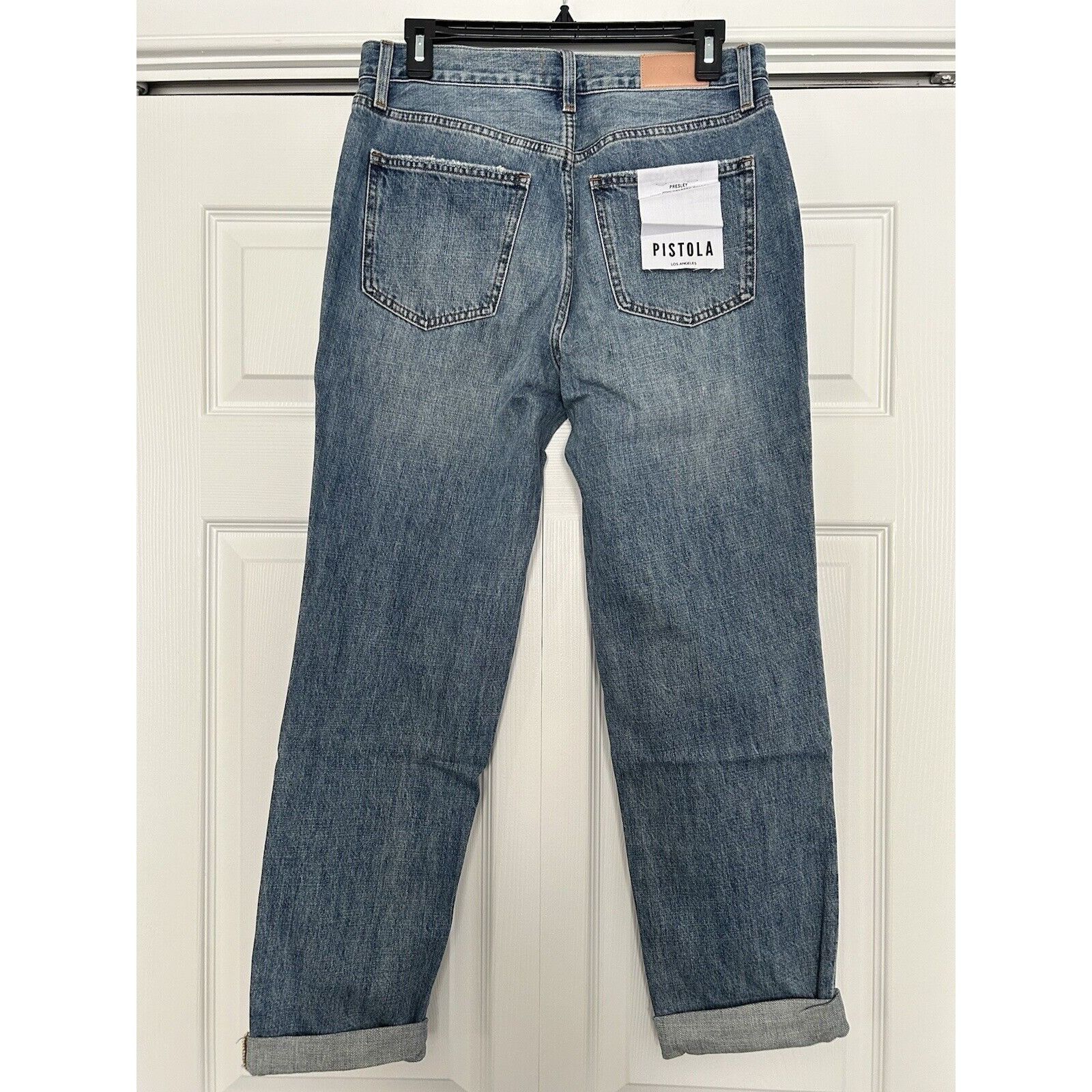 Pistola Presley High Rise Relaxed Roller Jean Crop Length in