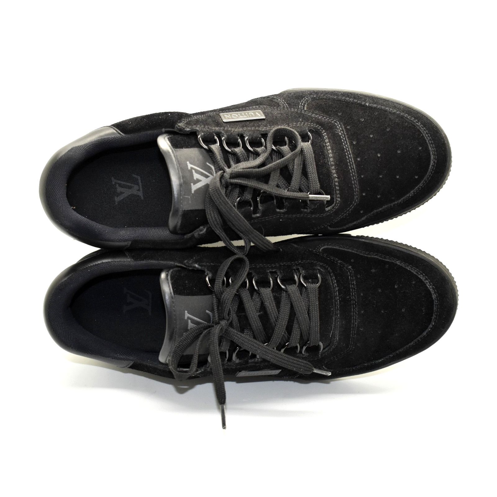 Louis Vuitton LOUIS VUITTON Black Suede & Leather Sneakers Size 6.5 Size US 7.5 / EU 40-41 - 4 Thumbnail