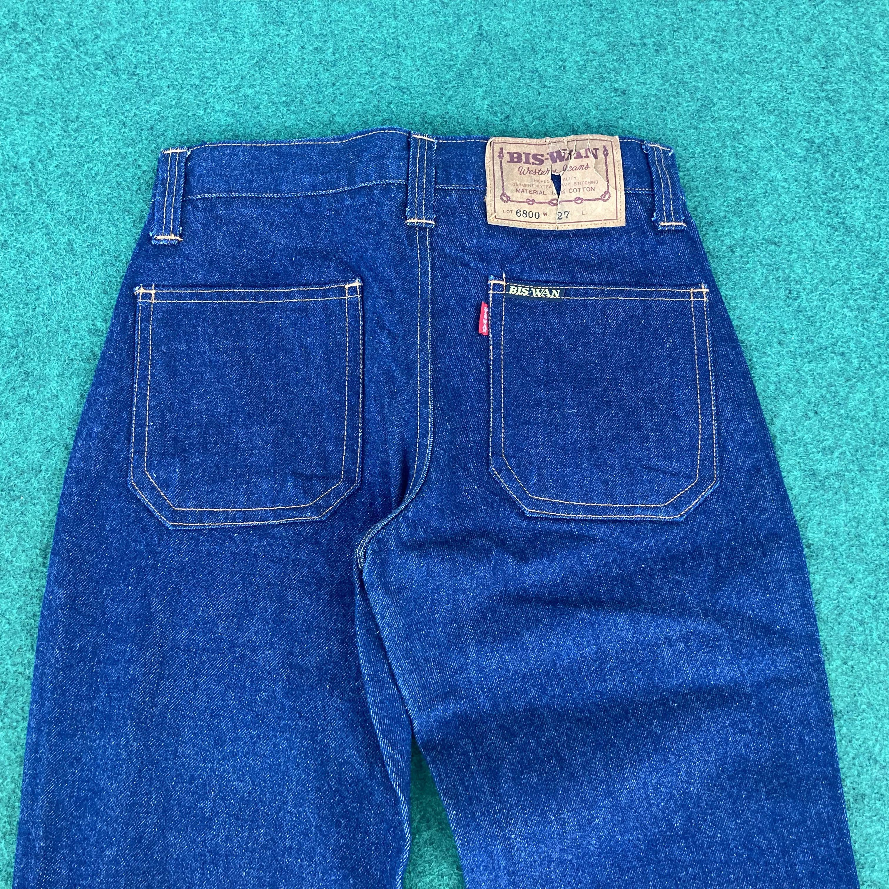 Vintage Vtg Bis Wan Blue Denim Super Flared 90s Sz 26 Bootcut Jeans Size US 26 / EU 42 - 10 Thumbnail