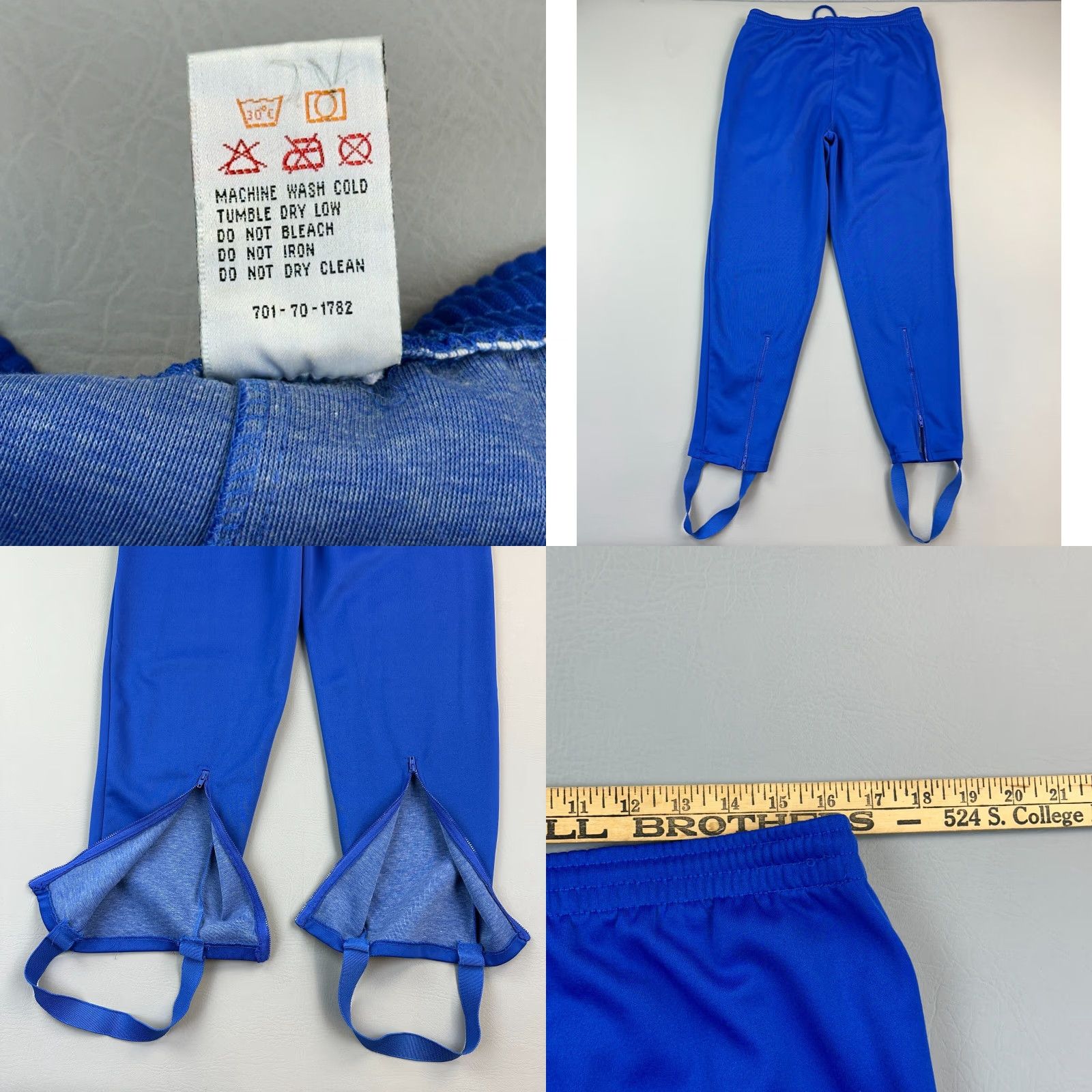 Puma VINTAGE Puma Tracksuit Mens Small Blue Geometric Stirrup Ankle Zip Pants 90s Size 36R - 10 Thumbnail