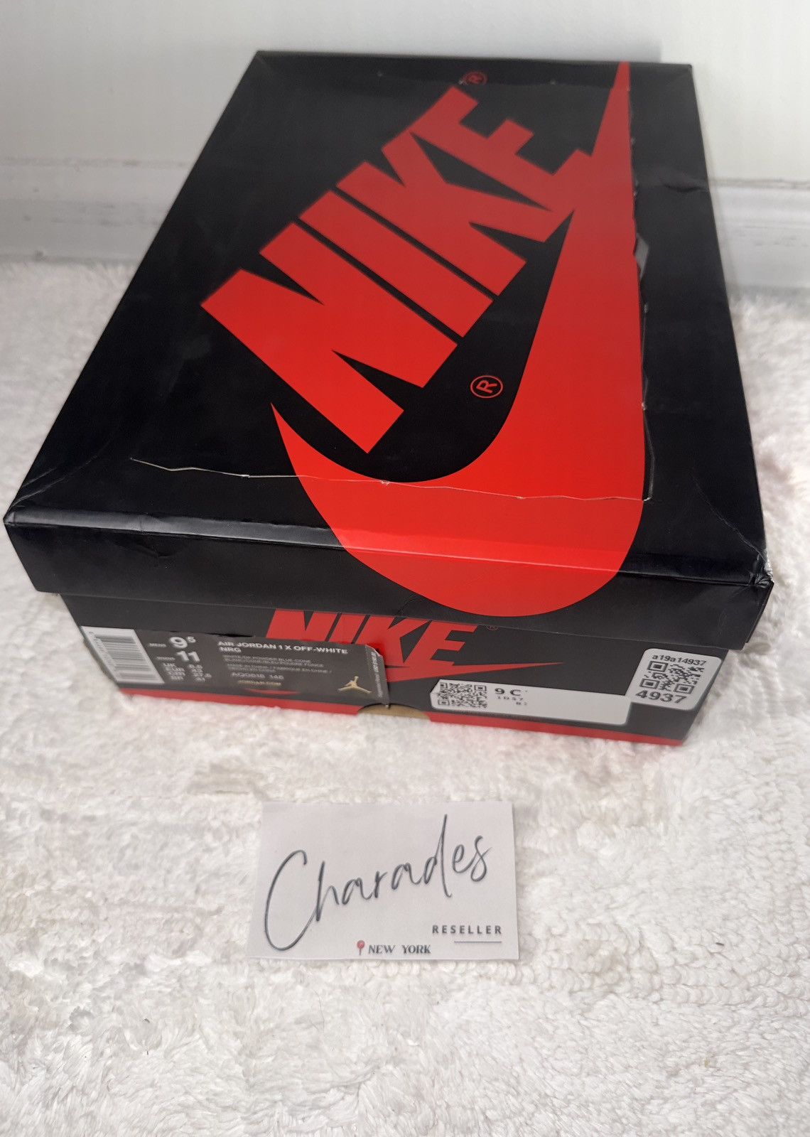 Jordan Brand × Nike × Off-White Jordan 1 Retro High Off-White University Blue Size US 9.5 / EU 42-43 - 12 Thumbnail