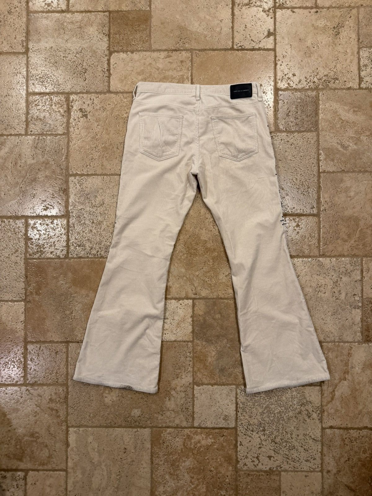 Cout de la Liberte Coût De La Liberté Jimmy-Star Studs Cord Flare Ivory Pants Size US 34 / EU 50 - 8 Thumbnail