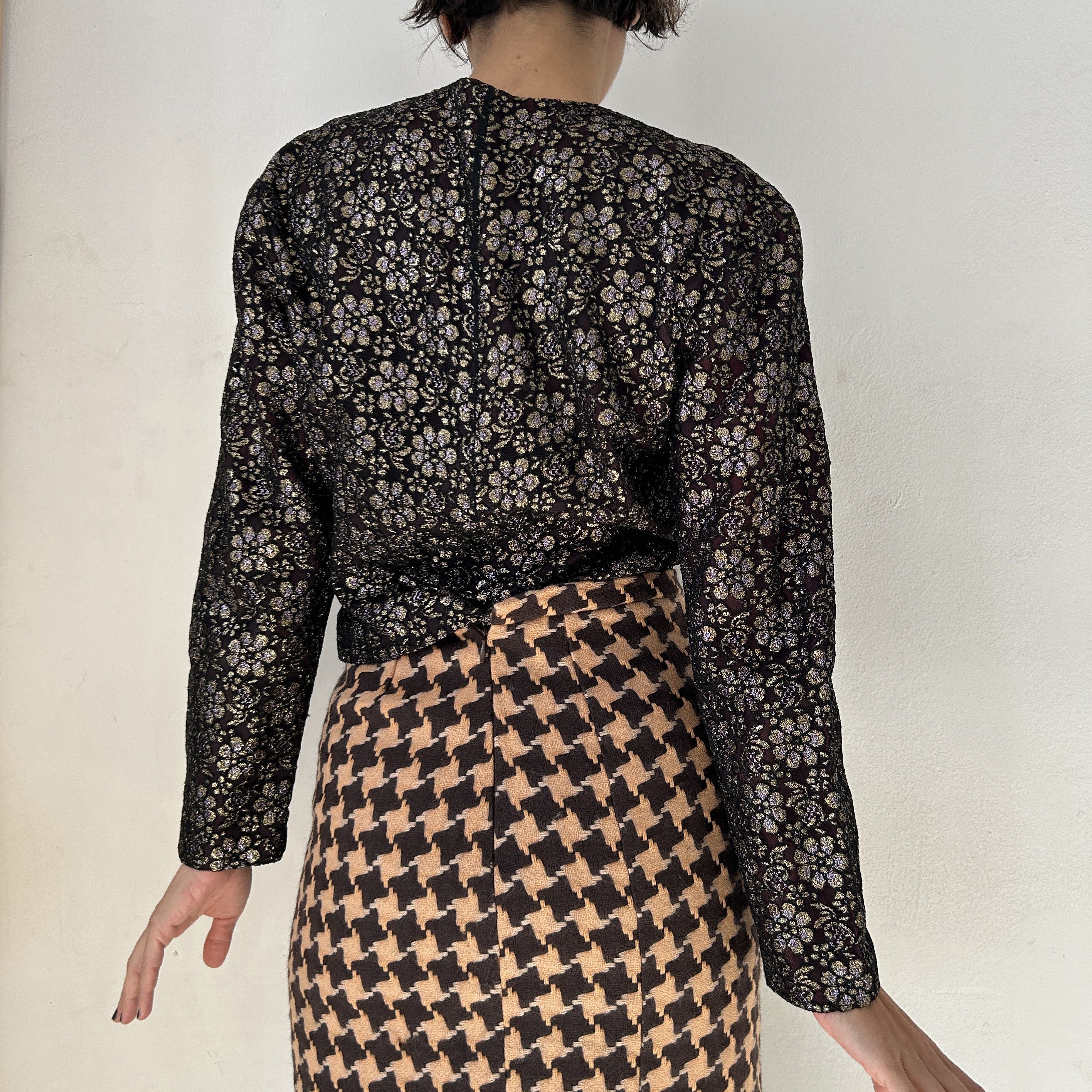 Vintage Vintage 80s lace glitter cropped party jacket Size M / US 6-8 / IT 42-44 - 2 Thumbnail